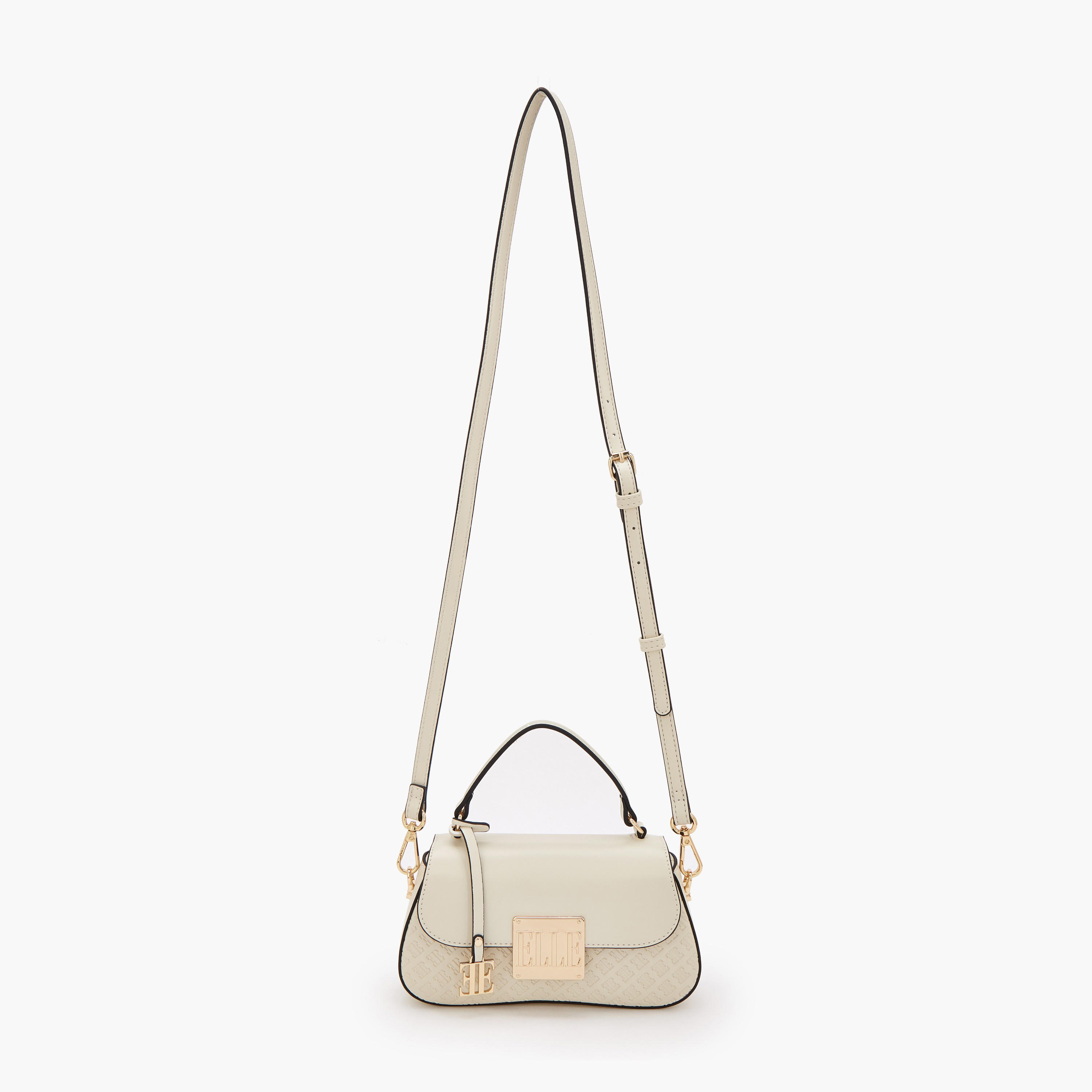 Elle Monogram Embossed Satchel Bag with Detachable Strap-women-bagsandwallets-handbags-image-2