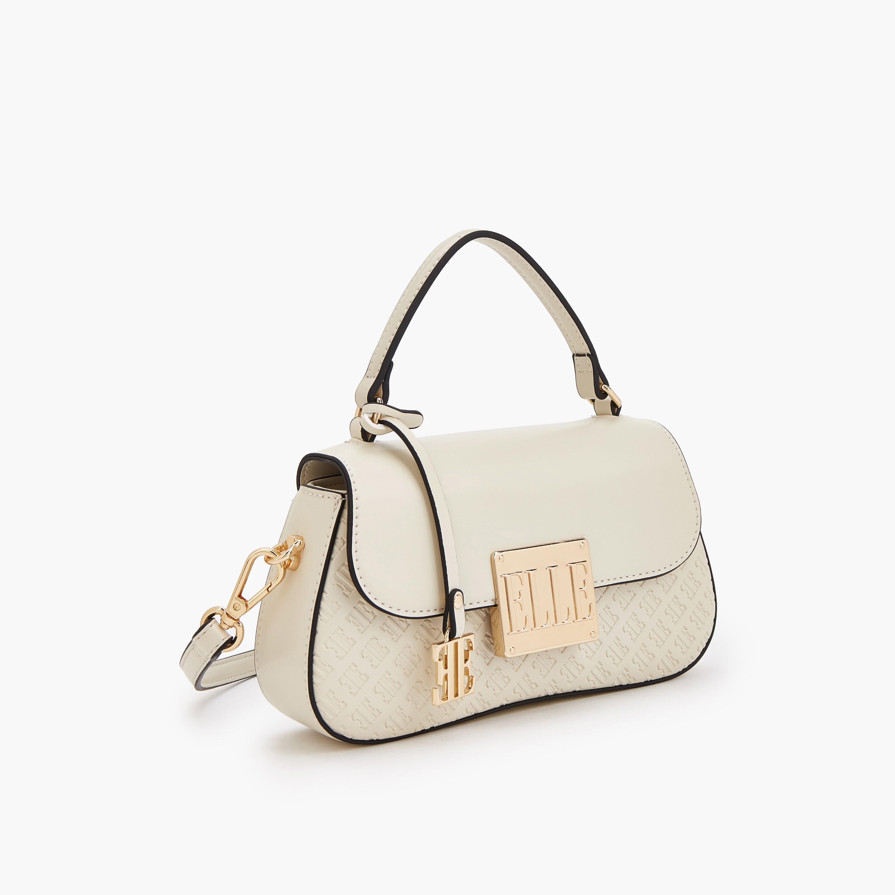 Elle Monogram Embossed Satchel Bag with Detachable Strap-women-bagsandwallets-handbags-image-3