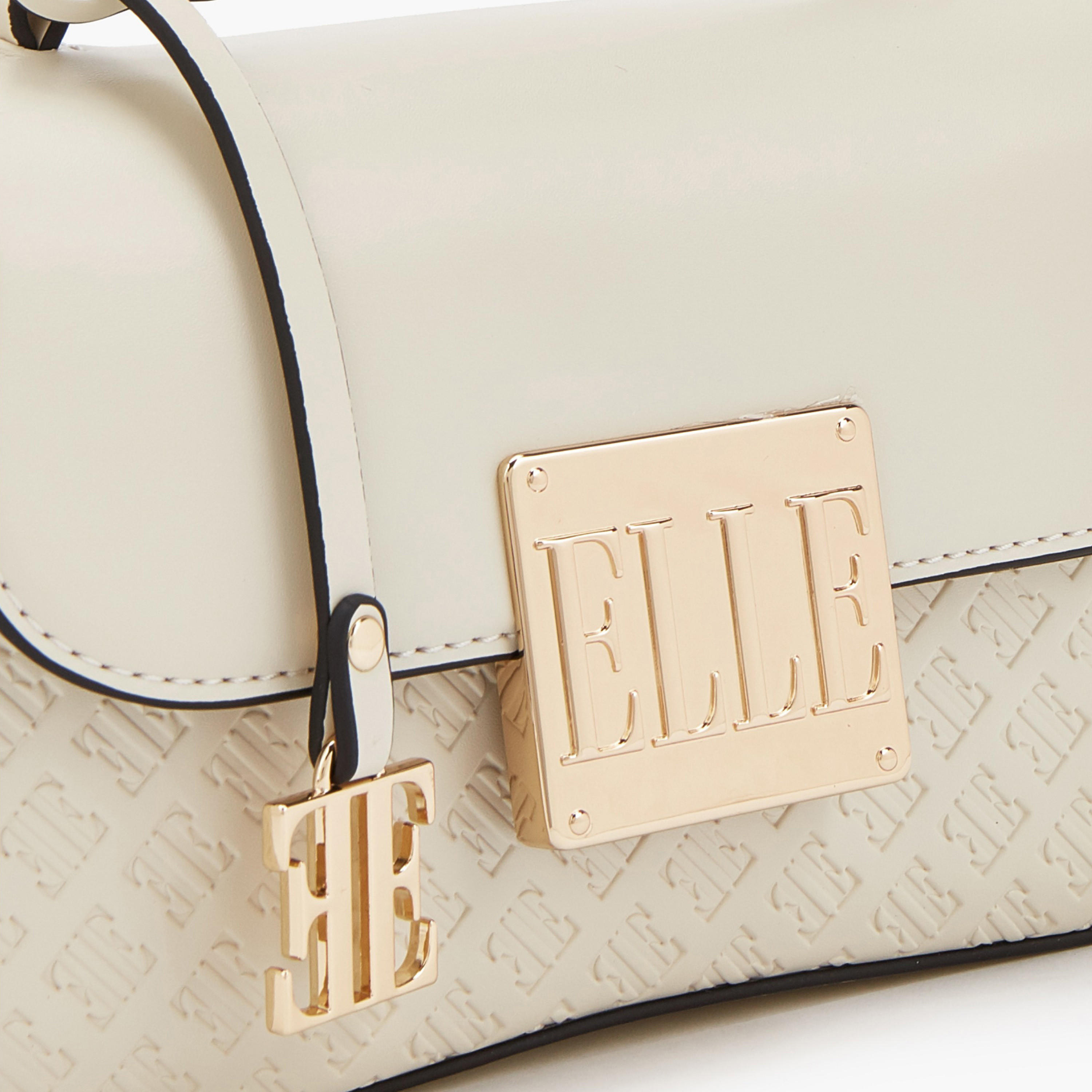 Elle Monogram Embossed Satchel Bag with Detachable Strap-women-bagsandwallets-handbags-image-4