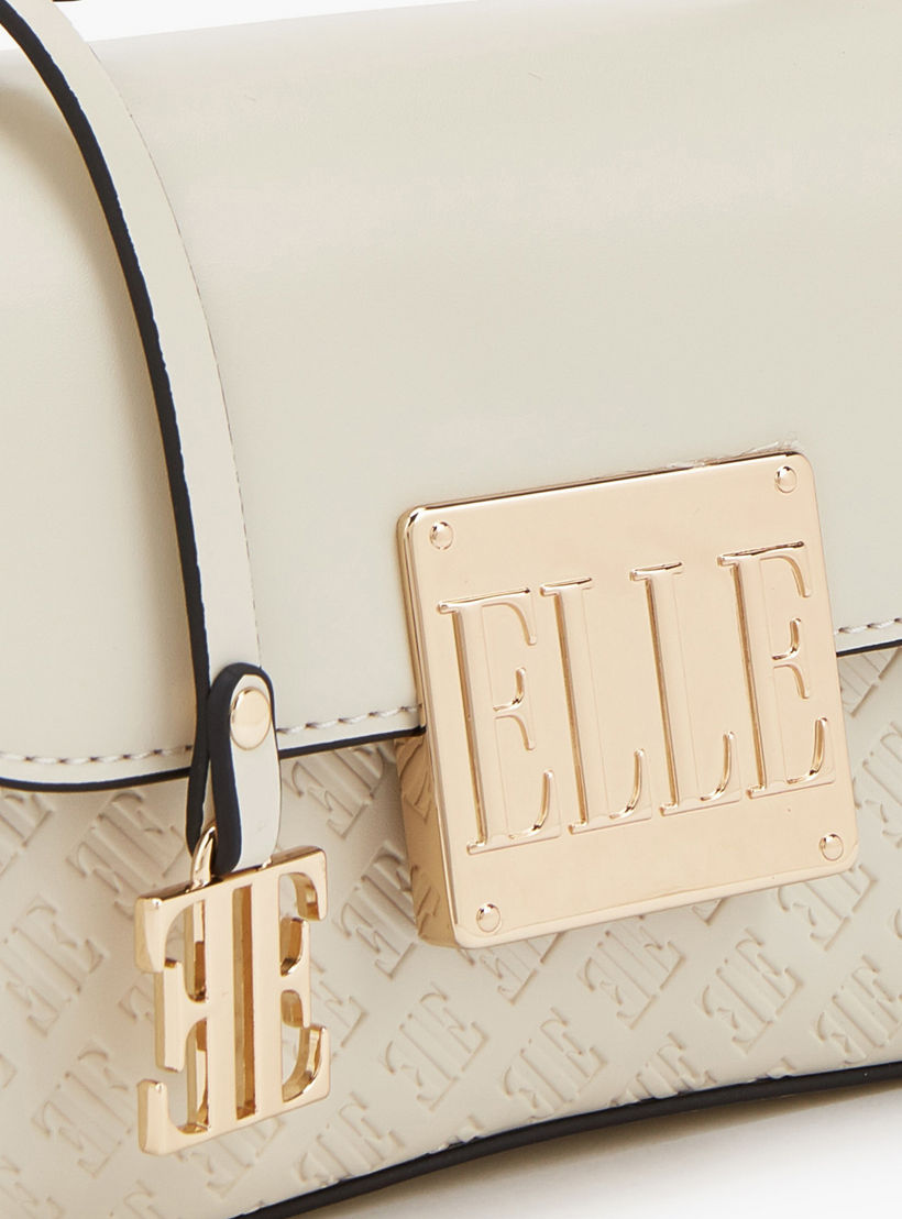 Elle Monogram Embossed Satchel Bag with Detachable Strap-women-bagsandwallets-handbags-image-4