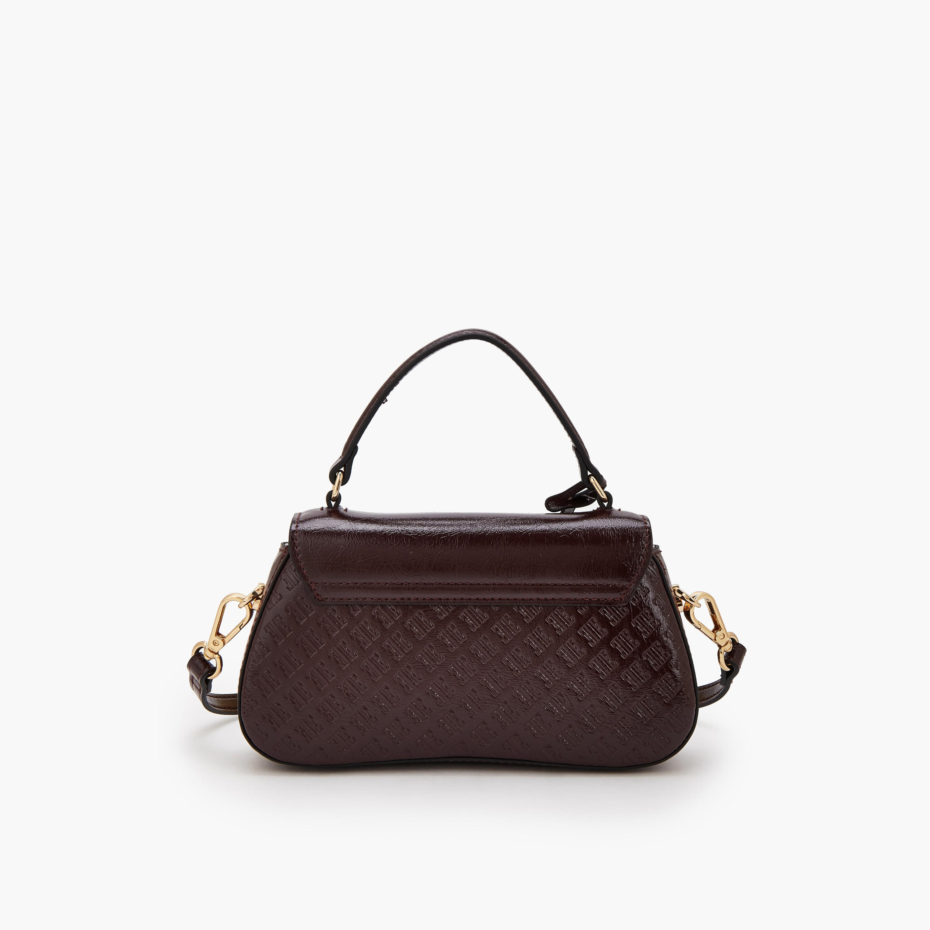 Elle Monogram Embossed Satchel Bag with Detachable Strap-women-bagsandwallets-handbags-image-5