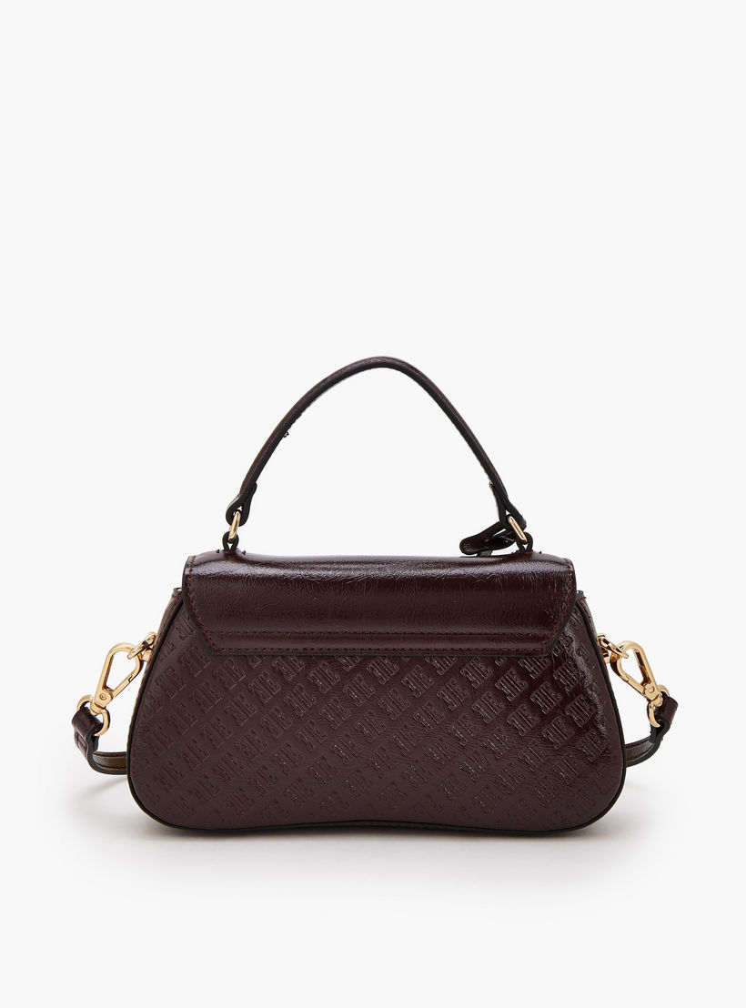Elle Monogram Embossed Satchel Bag with Detachable Strap-women-bagsandwallets-handbags-image-5