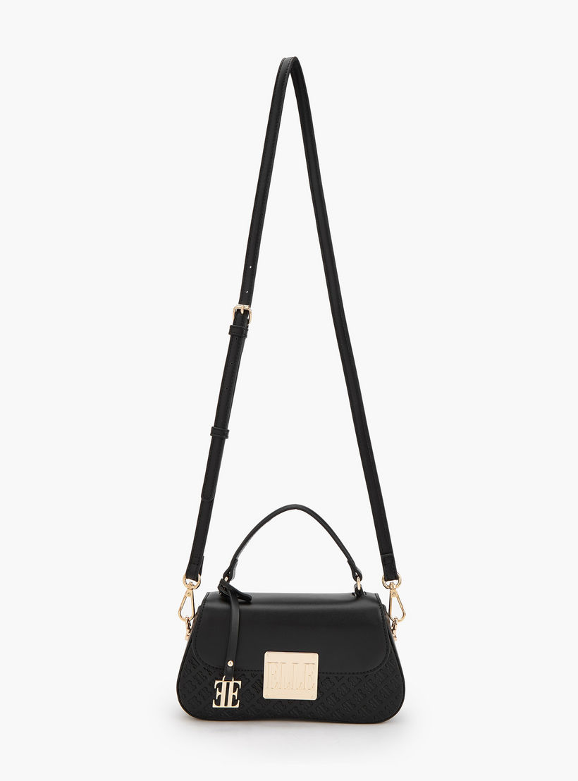 Elle Monogram Embossed Satchel Bag with Detachable Strap-women-bagsandwallets-handbags-image-2