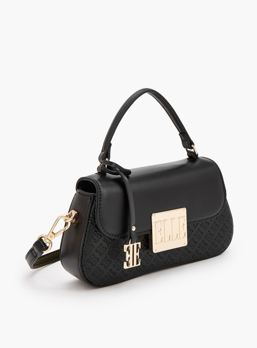 Elle Monogram Embossed Satchel Bag with Detachable Strap-women-bagsandwallets-handbags-image-3