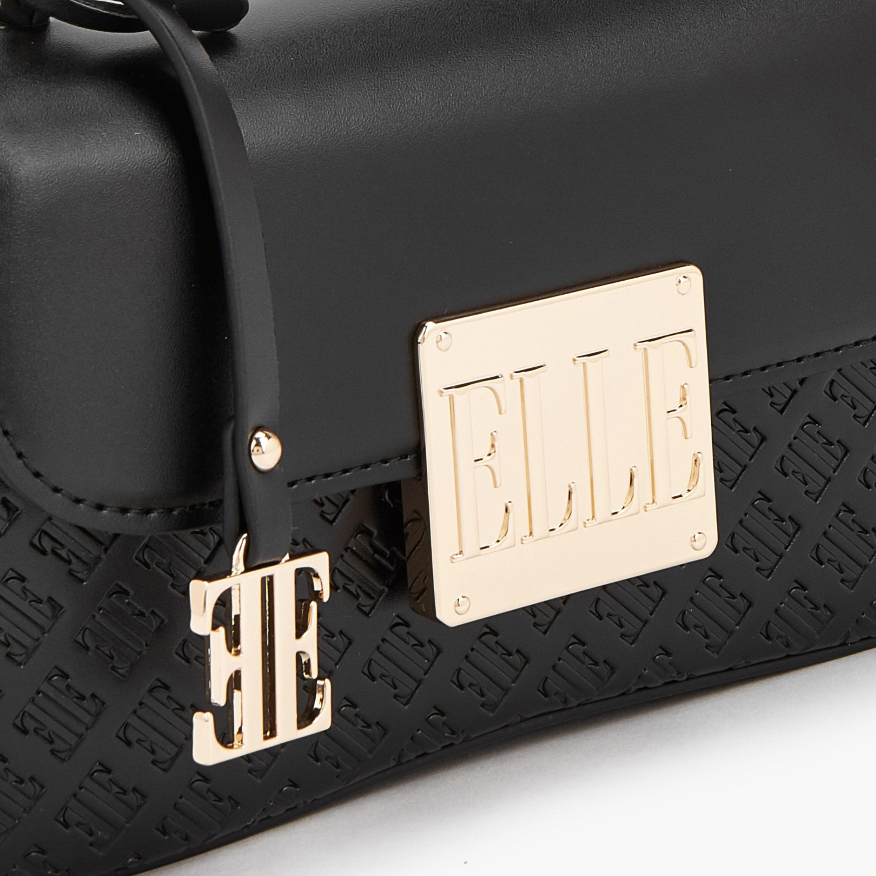 Elle Monogram Embossed Satchel Bag with Detachable Strap-women-bagsandwallets-handbags-image-4
