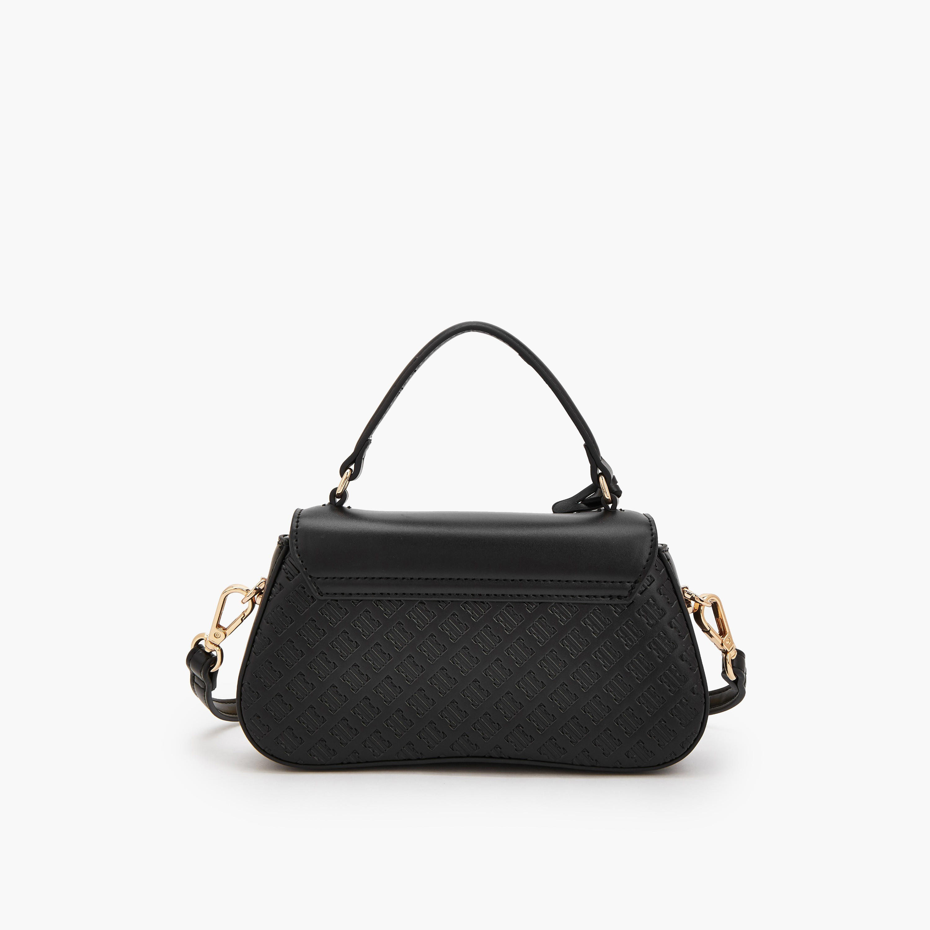 Elle Monogram Embossed Satchel Bag with Detachable Strap-women-bagsandwallets-handbags-image-5