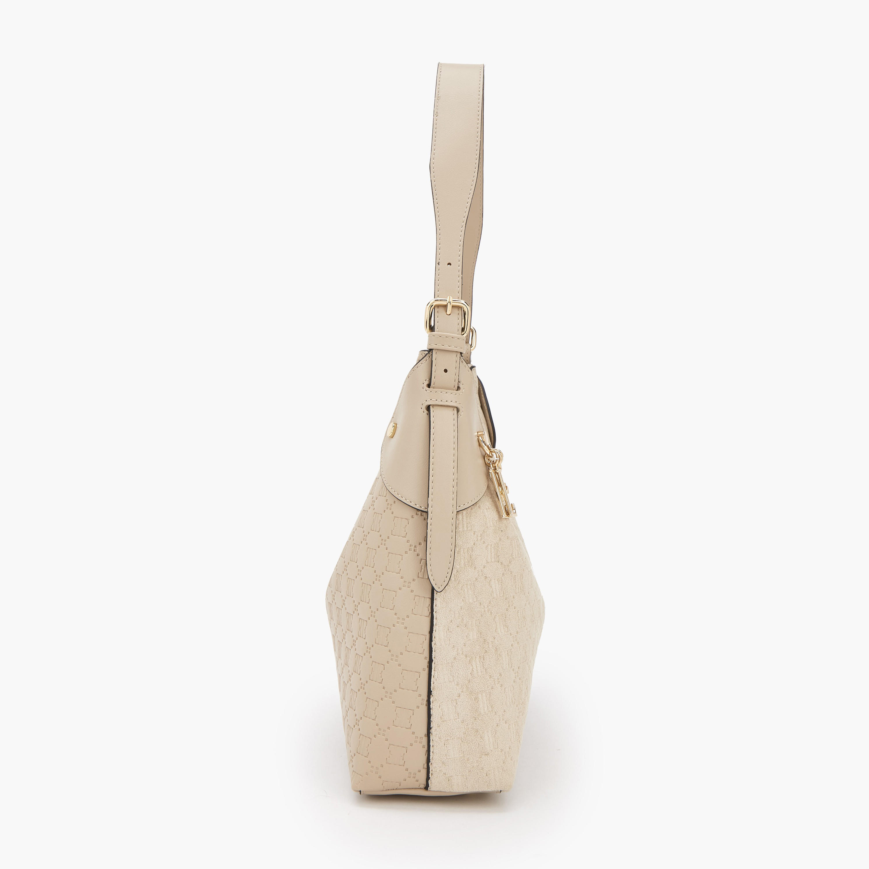 Elle Suede Shoulder Bag with Zip Closure-women-bagsandwallets-handbags-image-4