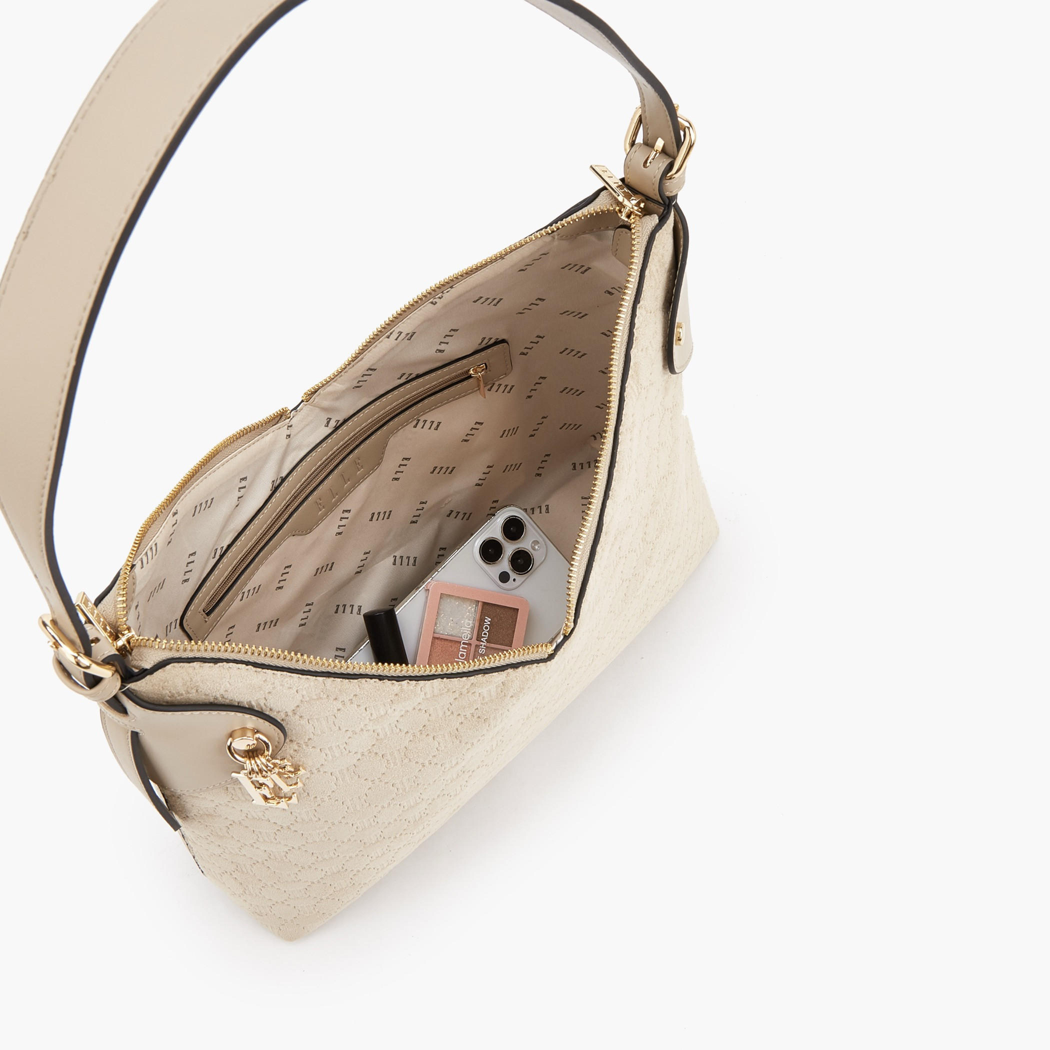 Elle Suede Shoulder Bag with Zip Closure-women-bagsandwallets-handbags-image-7