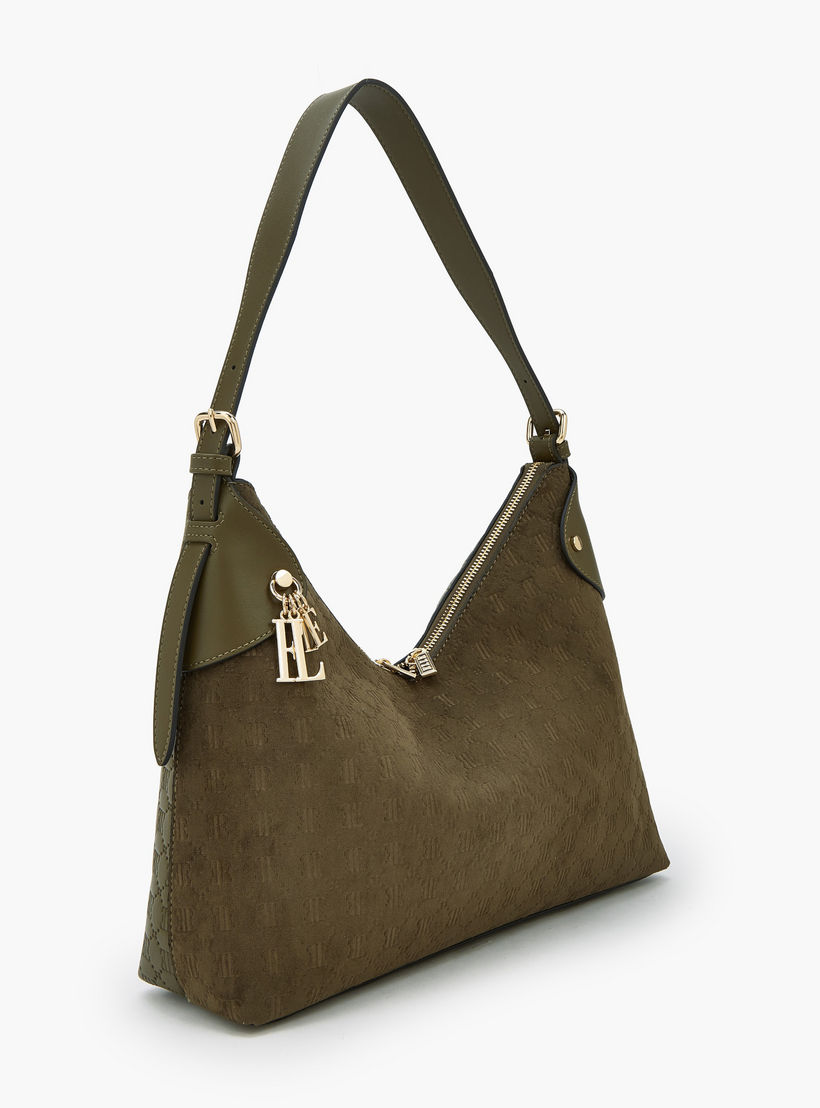 Elle Suede Shoulder Bag with Zip Closure-women-bagsandwallets-handbags-image-2