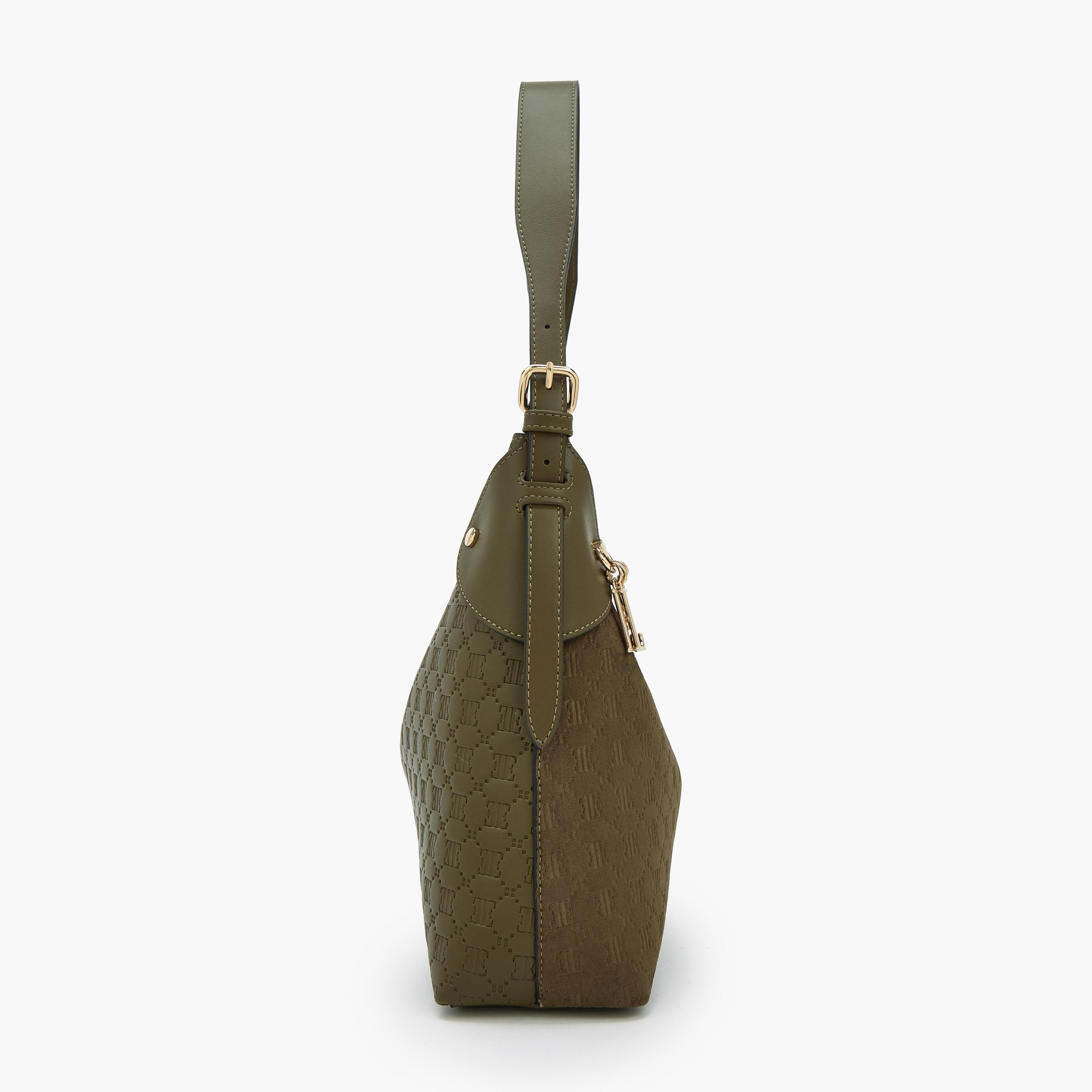Elle Suede Shoulder Bag with Zip Closure-women-bagsandwallets-handbags-image-4