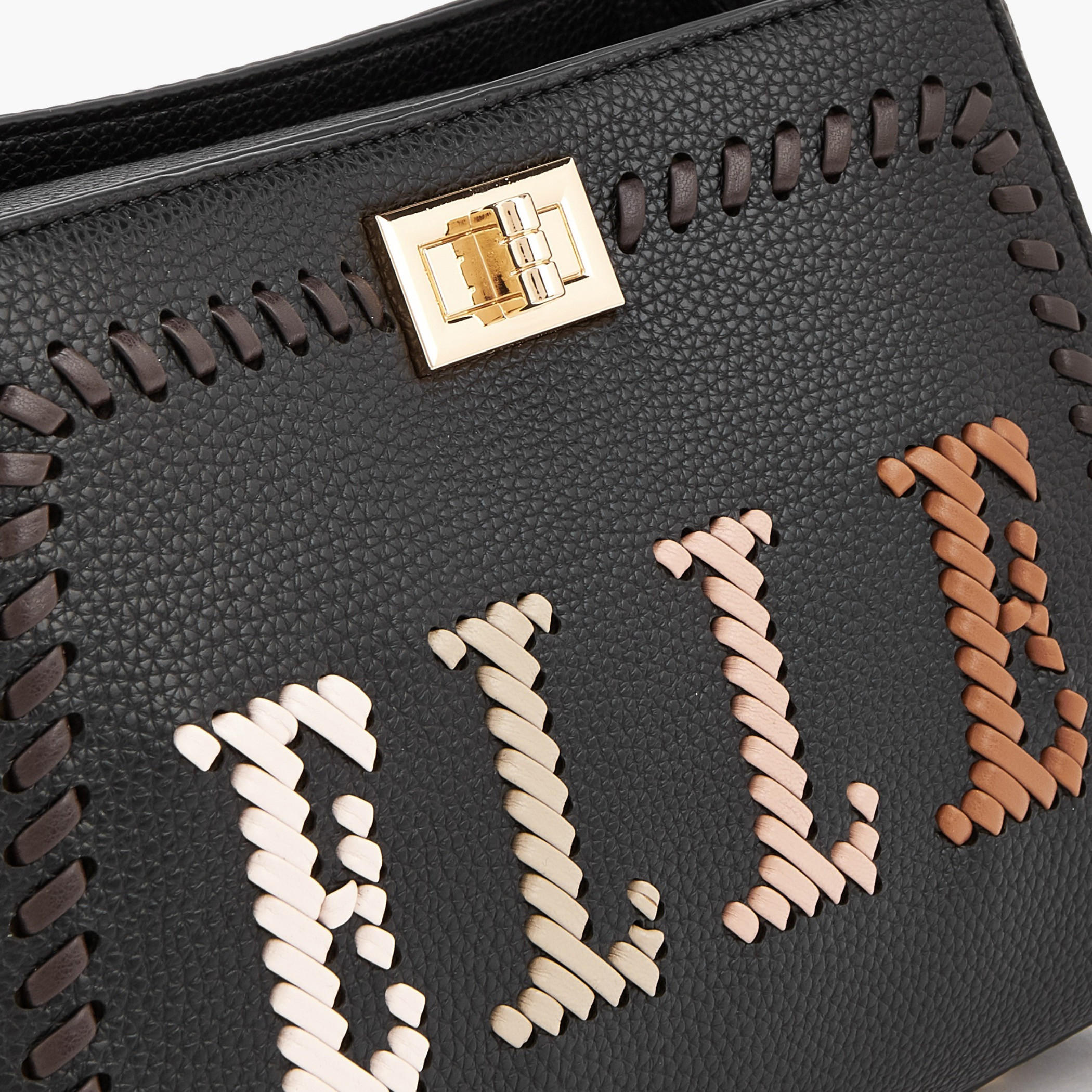 Elle Logo Textured Tote Bag with Detachable Strap-women-bagsandwallets-handbags-image-4