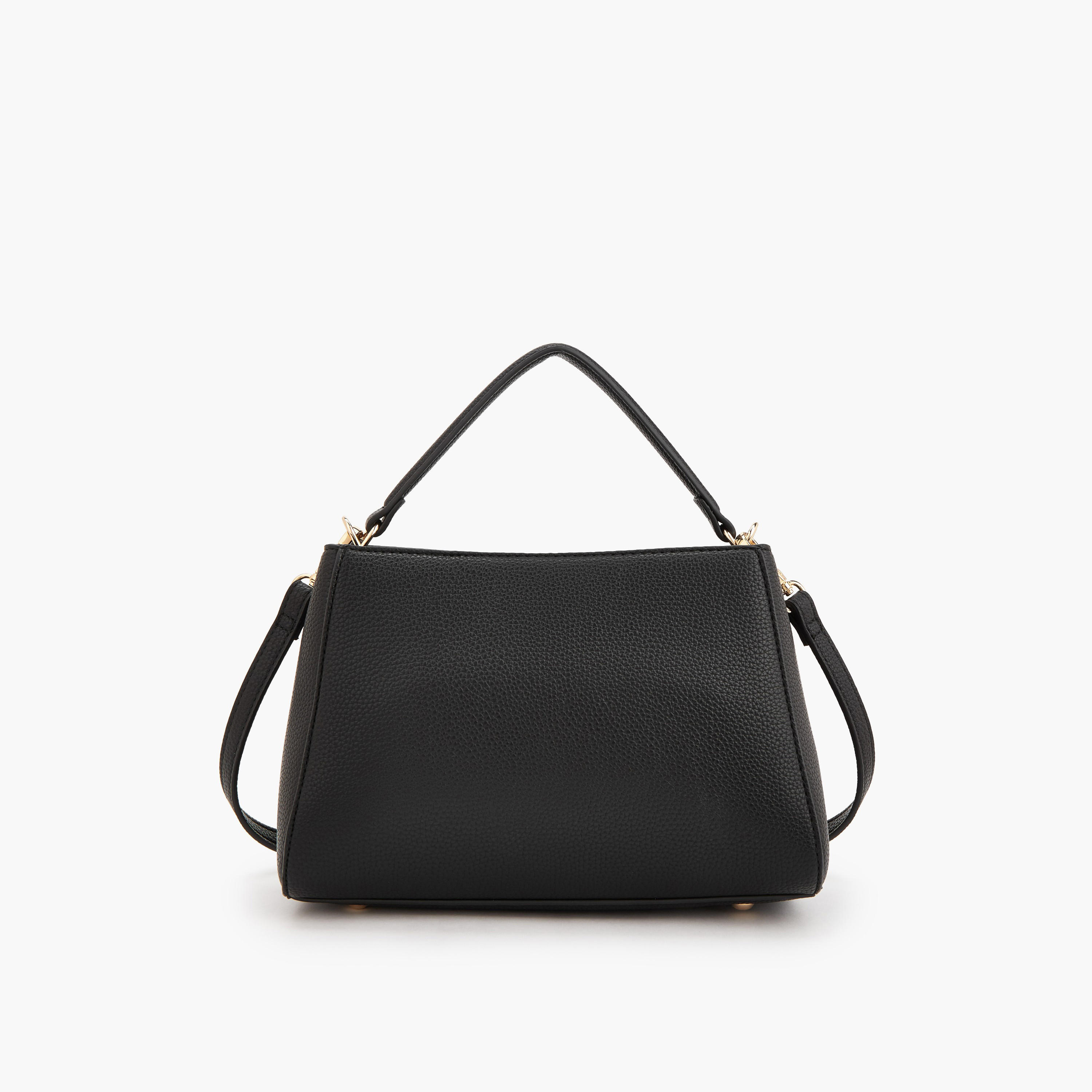 Elle Logo Textured Tote Bag with Detachable Strap-women-bagsandwallets-handbags-image-5