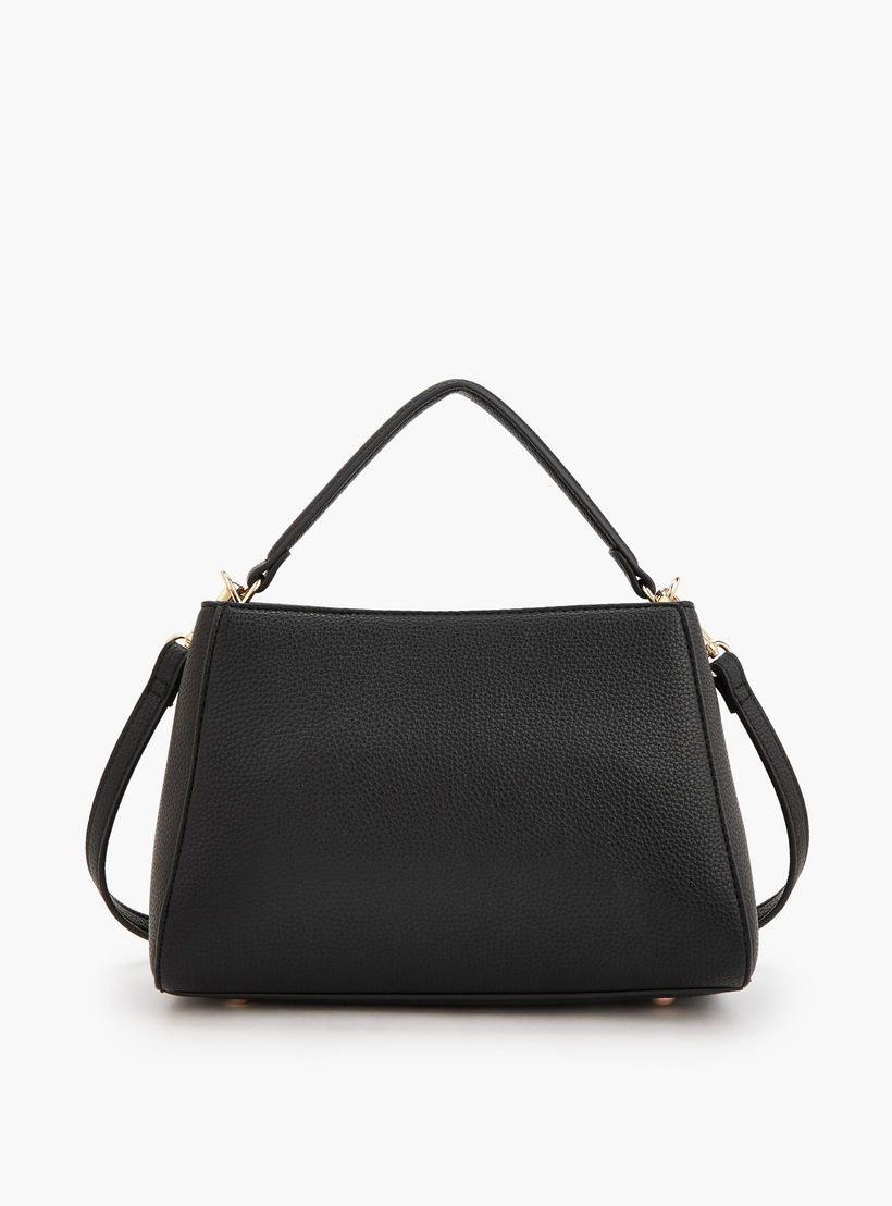Elle Logo Textured Tote Bag with Detachable Strap-women-bagsandwallets-handbags-image-5