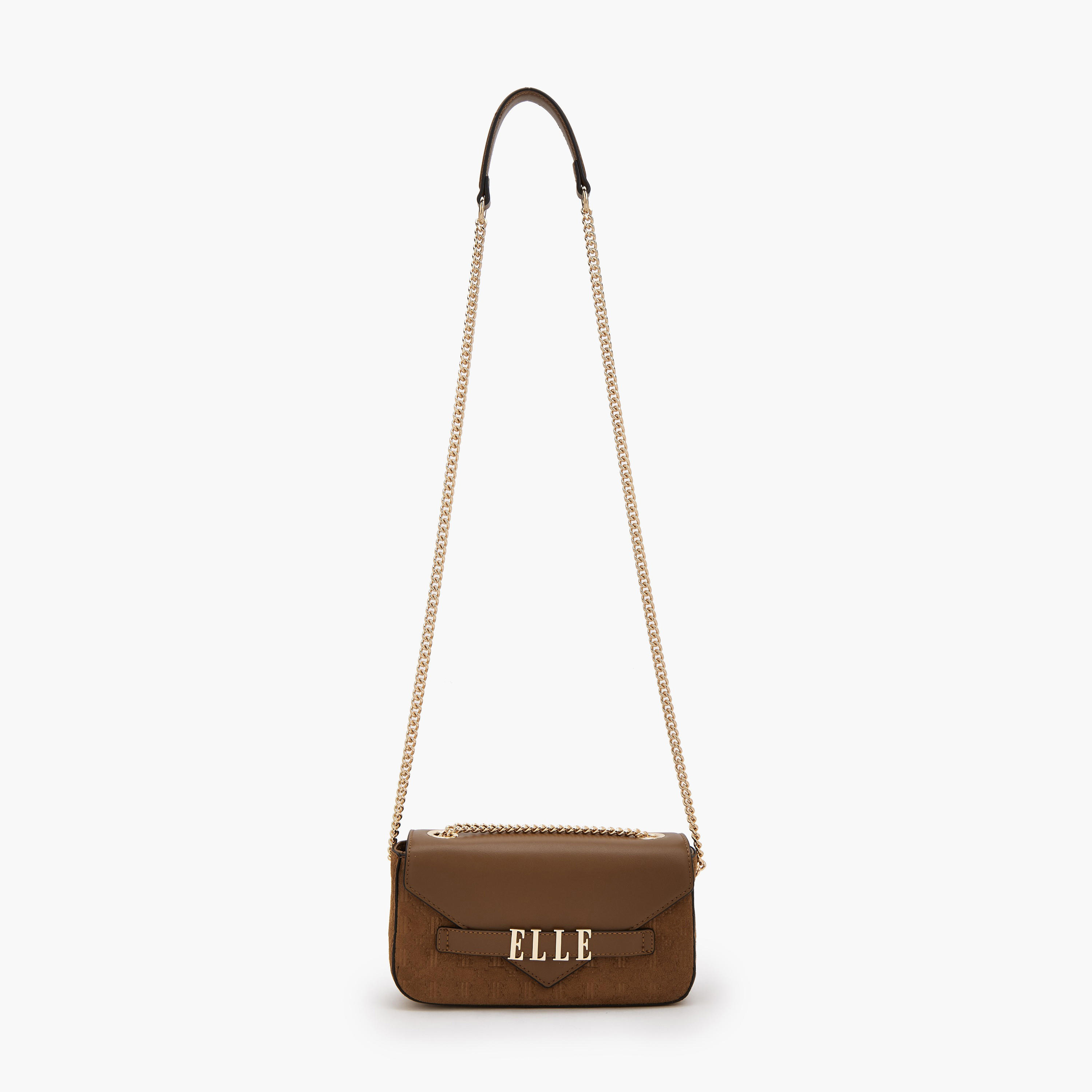 Elle Monogram Embossed Crossbody Bag with Chain Strap-women-bagsandwallets-handbags-image-2