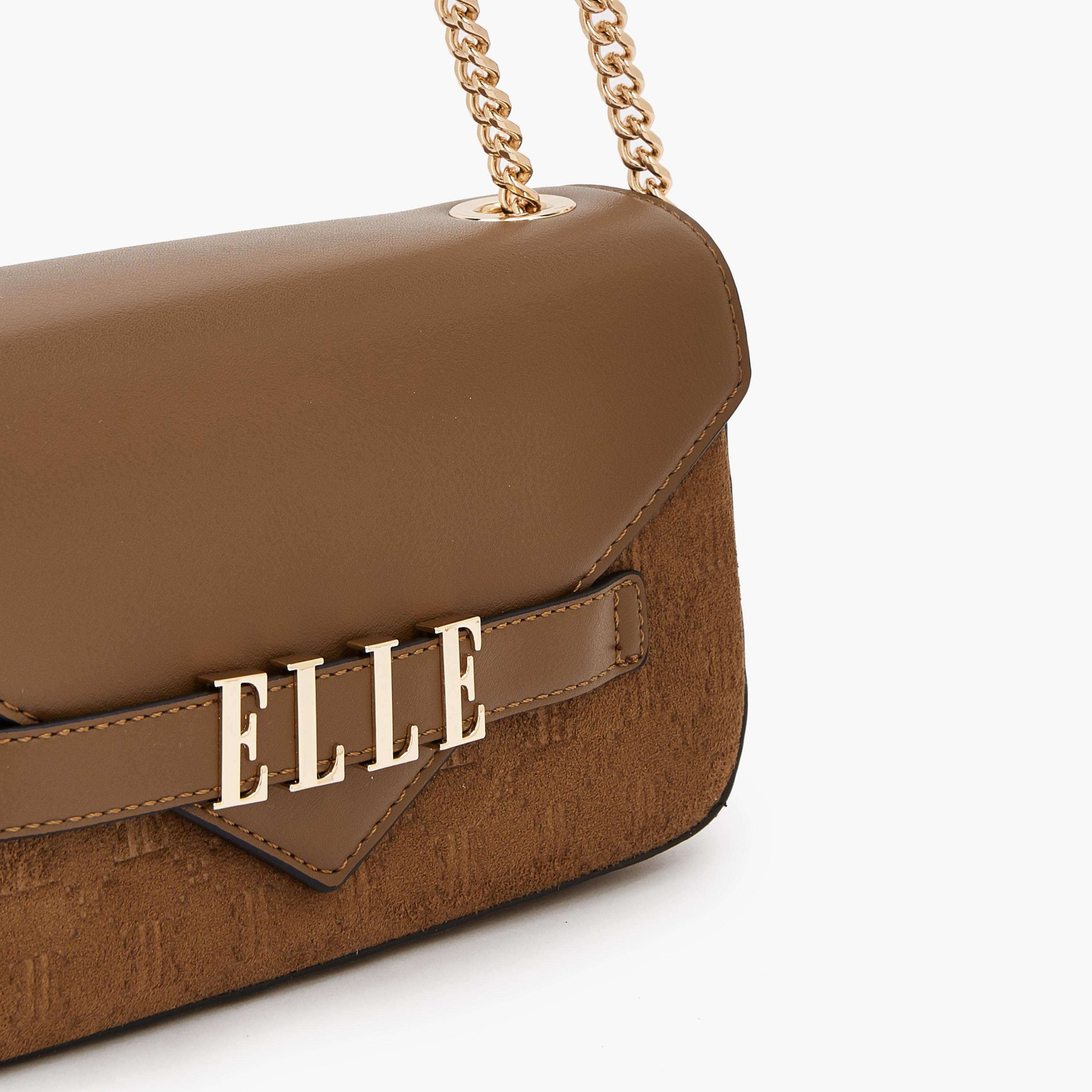 Elle Monogram Embossed Crossbody Bag with Chain Strap-women-bagsandwallets-handbags-image-5
