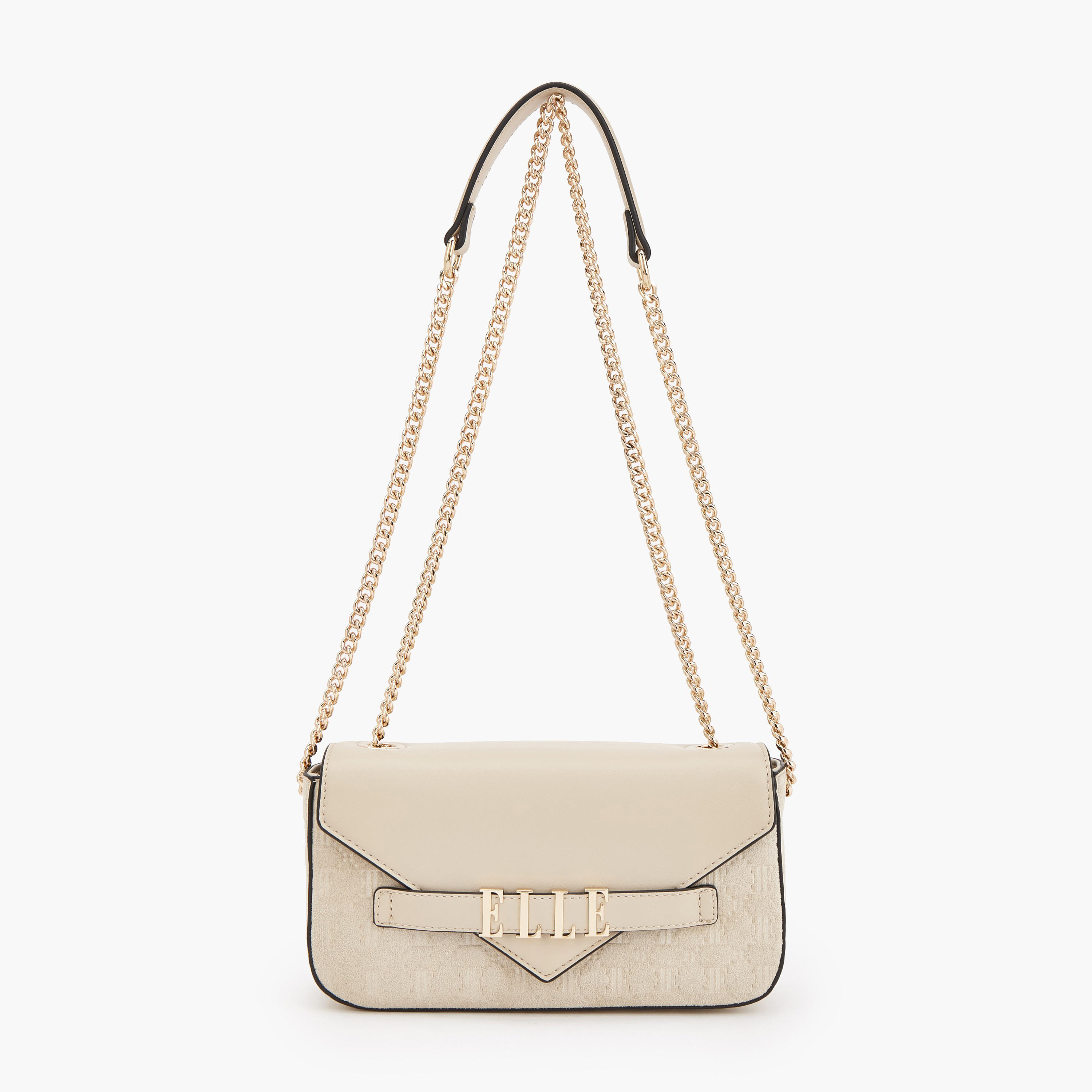 Elle Monogram Embossed Crossbody Bag with Chain Strap-women-bagsandwallets-handbags-image-1