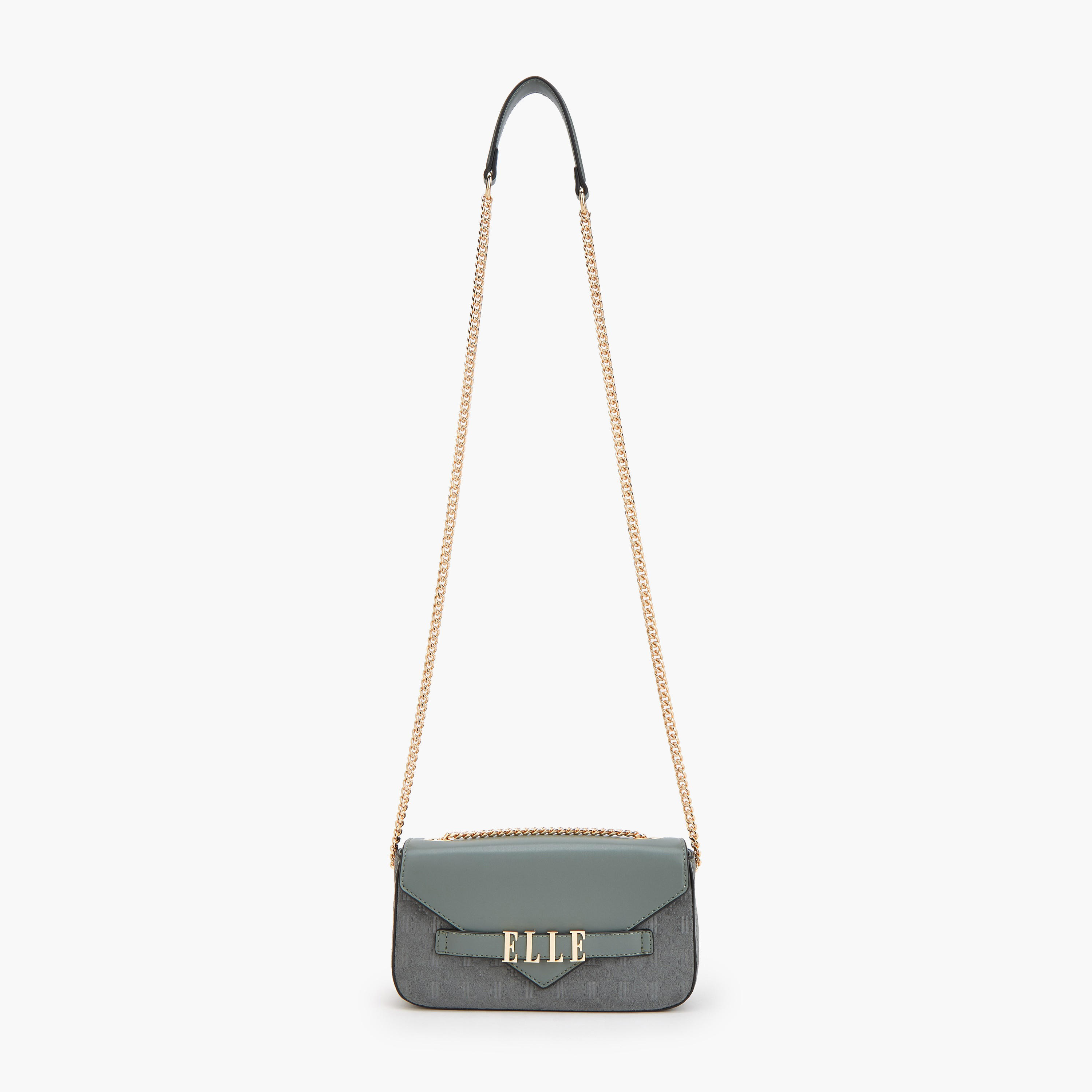 Elle Monogram Embossed Crossbody Bag with Chain Strap-women-bagsandwallets-handbags-image-2