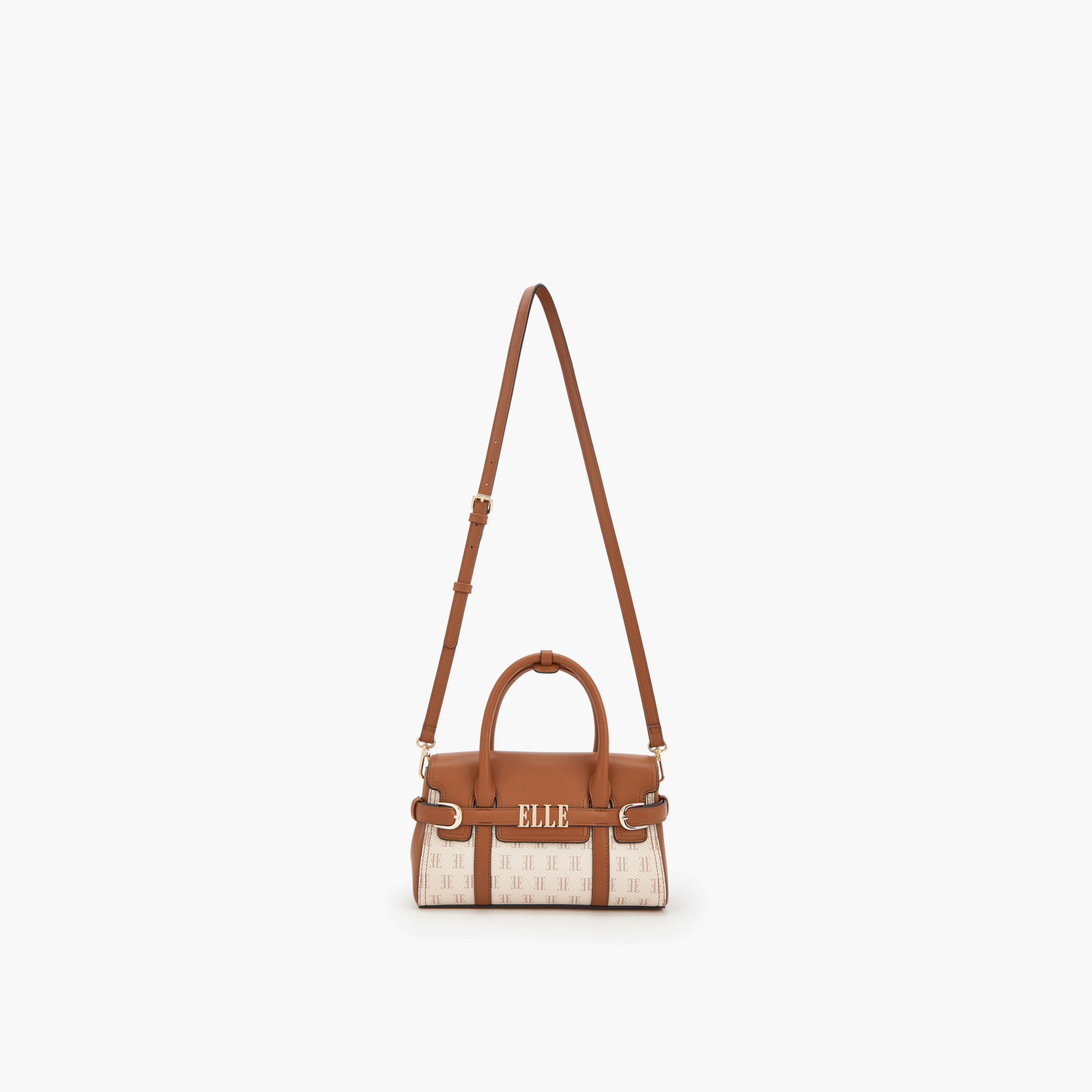 Elle Monogram Print Satchel Bag with Detachable Strap-women-bagsandwallets-handbags-image-2