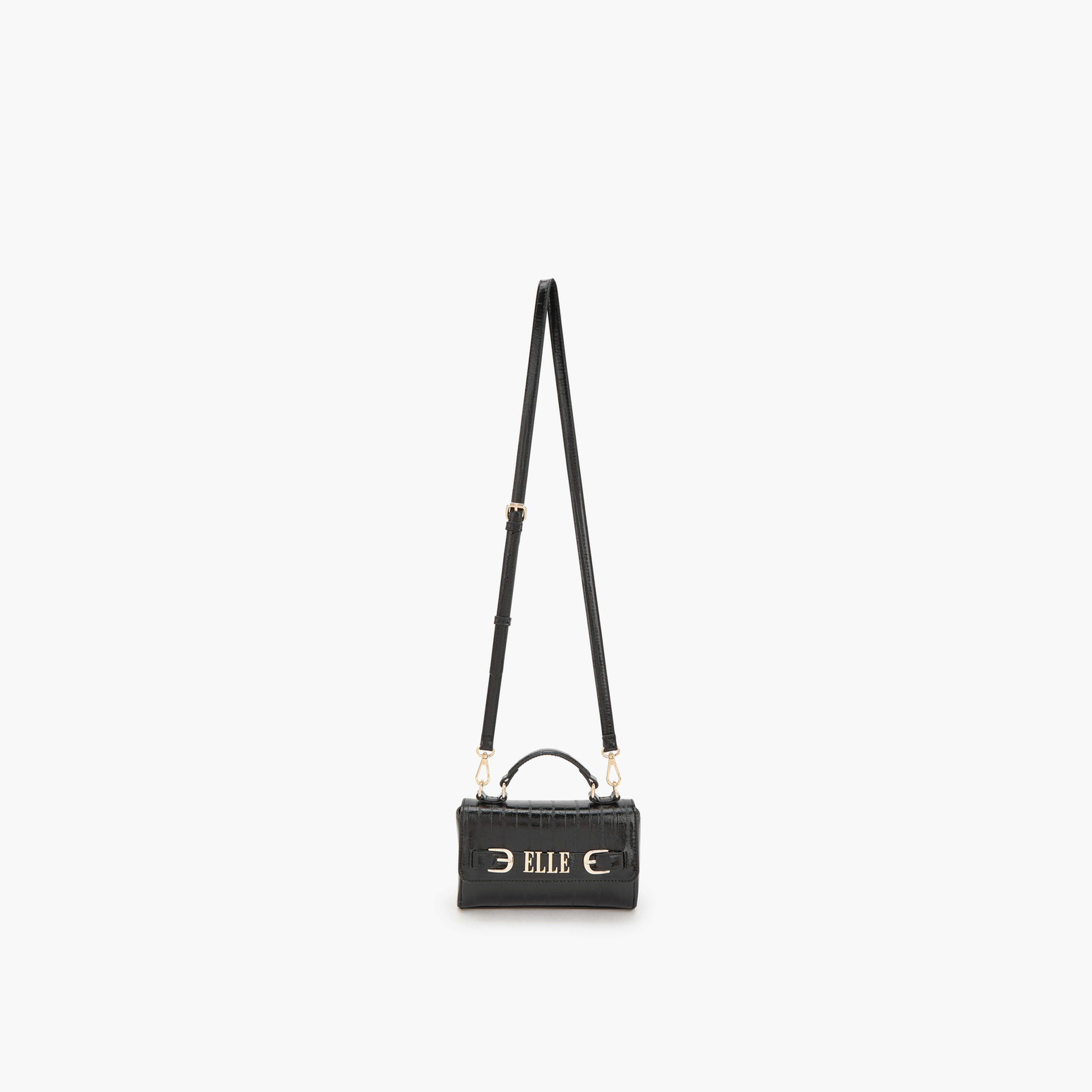 Elle Textured Satchel Bag with Detachable Strap-women-bagsandwallets-handbags-image-2