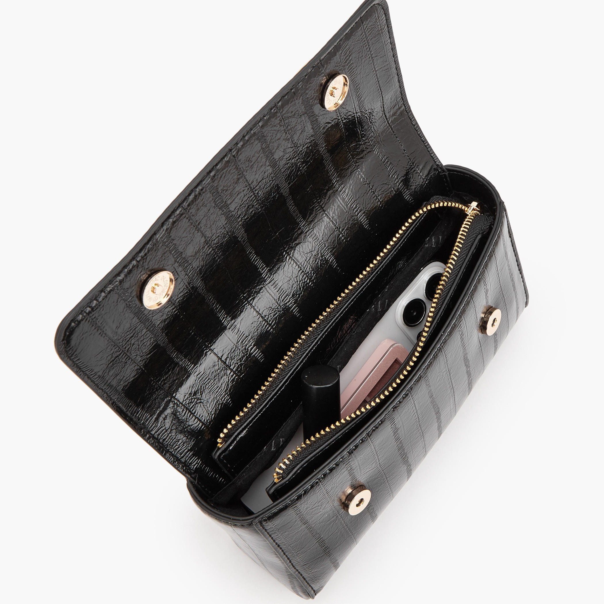 Elle Textured Satchel Bag with Detachable Strap-women-bagsandwallets-handbags-image-7