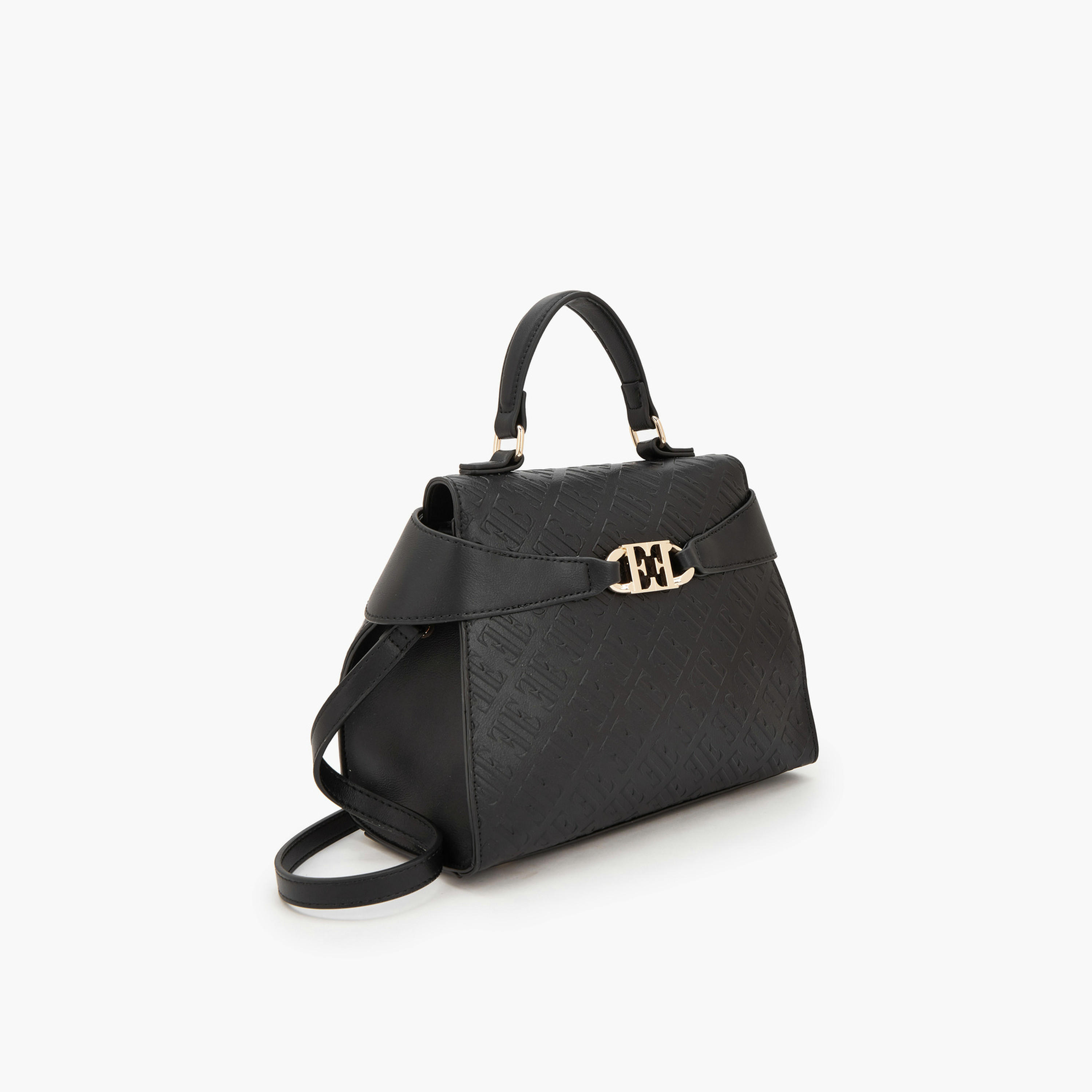 Elle Monogram Embossed Satchel Bag with Detachable Strap-women-bagsandwallets-handbags-image-3