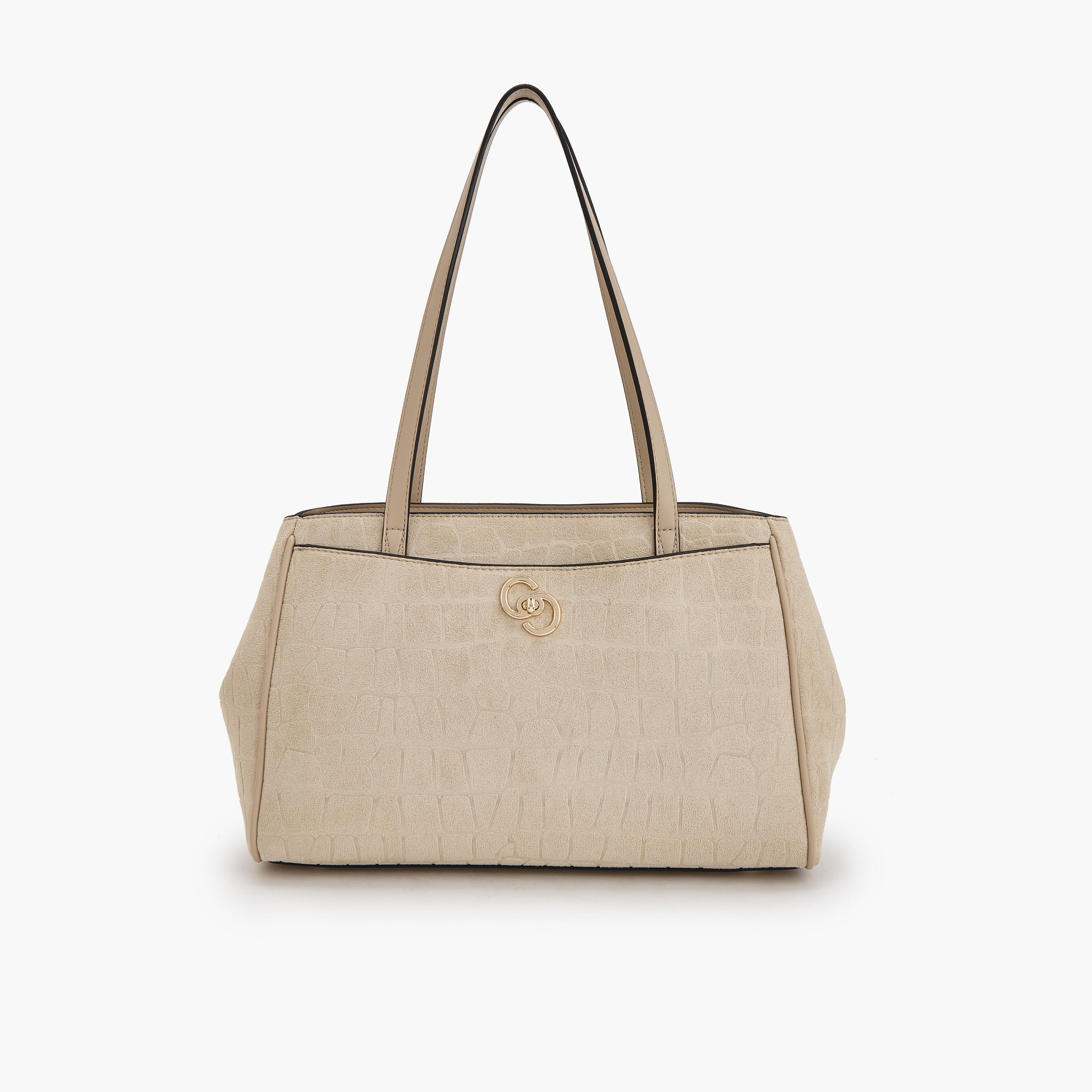 شنطة توت شمواه بارزة الملمس بسحاب إغلاق من سيليست-women-bagsandwallets-handbags-image-1