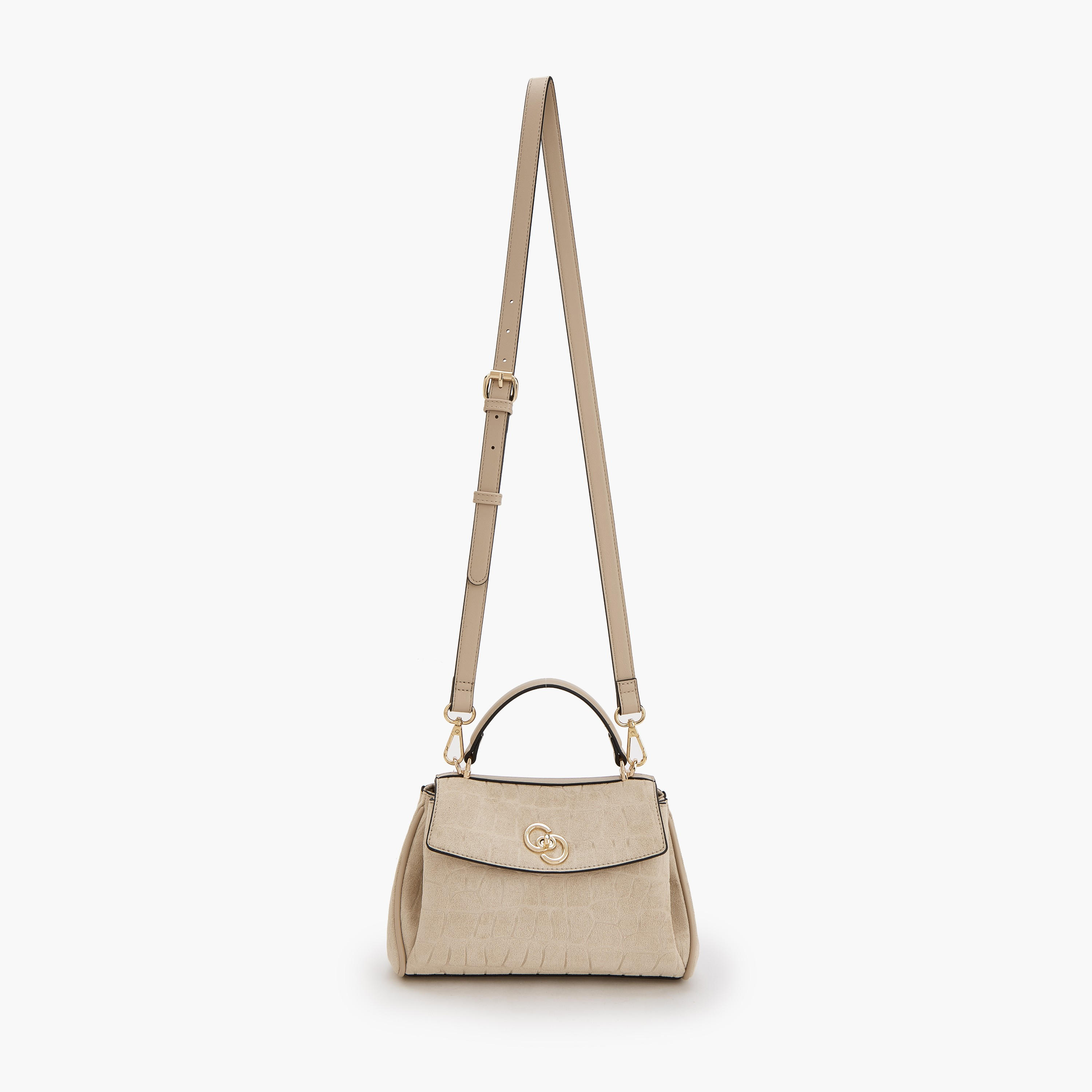شنطة ساتشل من الشامواه بملمس بارز مع حزام قابل للإزالة من سيليست-women-bagsandwallets-handbags-image-2