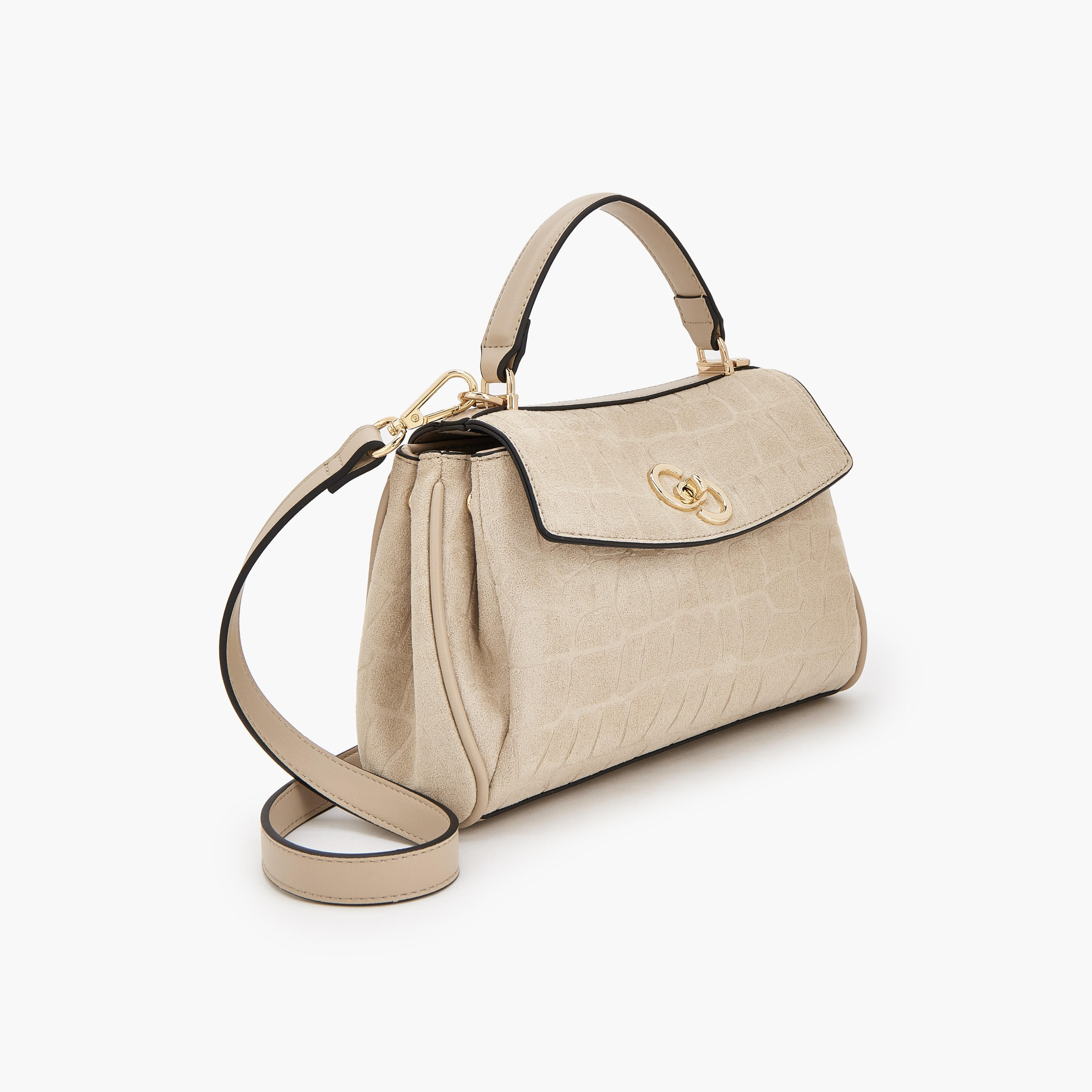 شنطة ساتشل من الشامواه بملمس بارز مع حزام قابل للإزالة من سيليست-women-bagsandwallets-handbags-image-3
