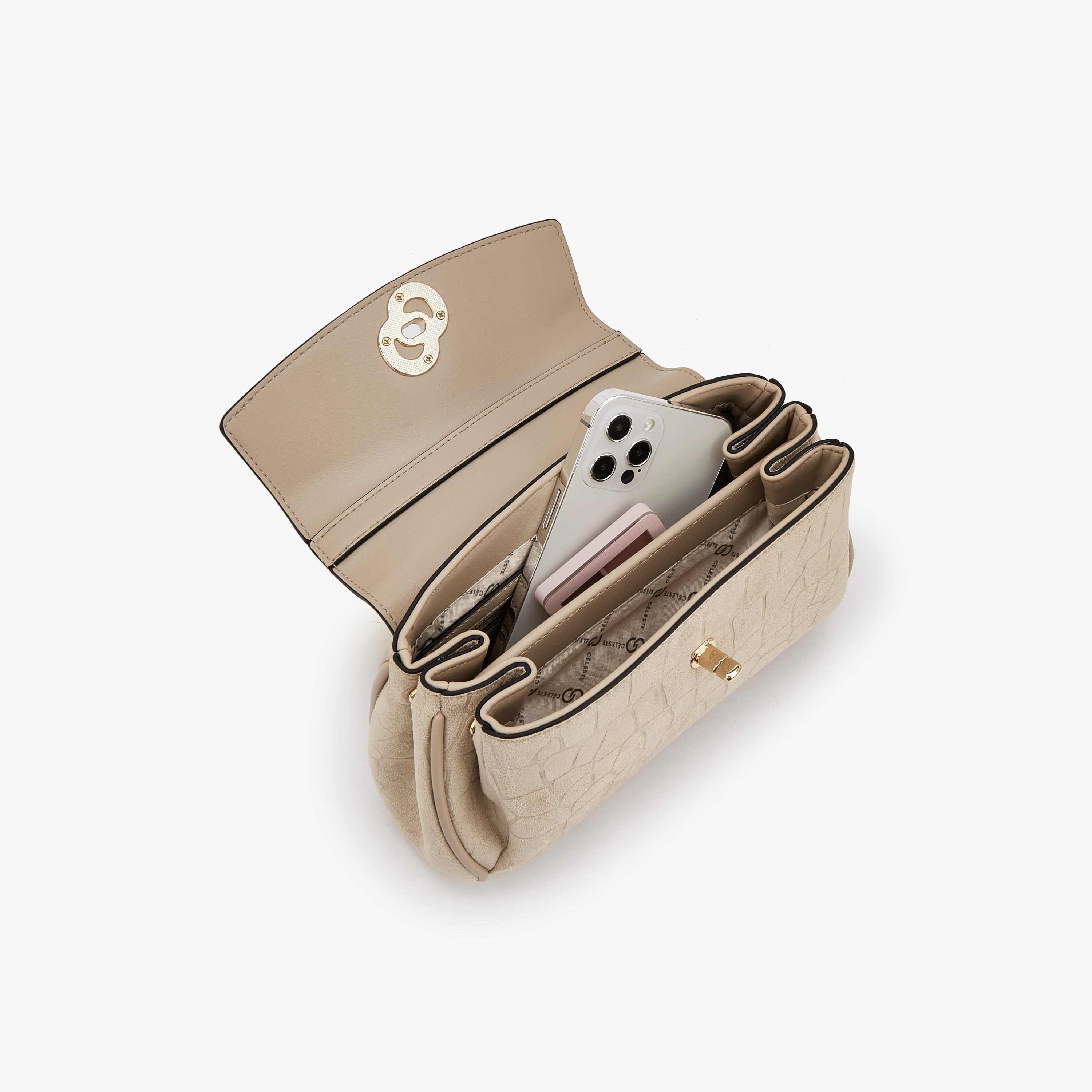 شنطة ساتشل من الشامواه بملمس بارز مع حزام قابل للإزالة من سيليست-women-bagsandwallets-handbags-image-7