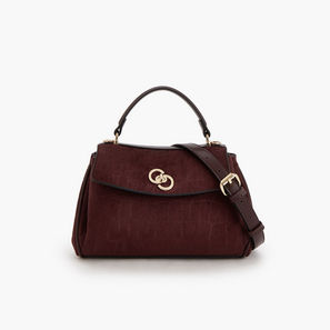 Celeste Suede Textured Satchel Bag with Detachable Strap-women-image-1