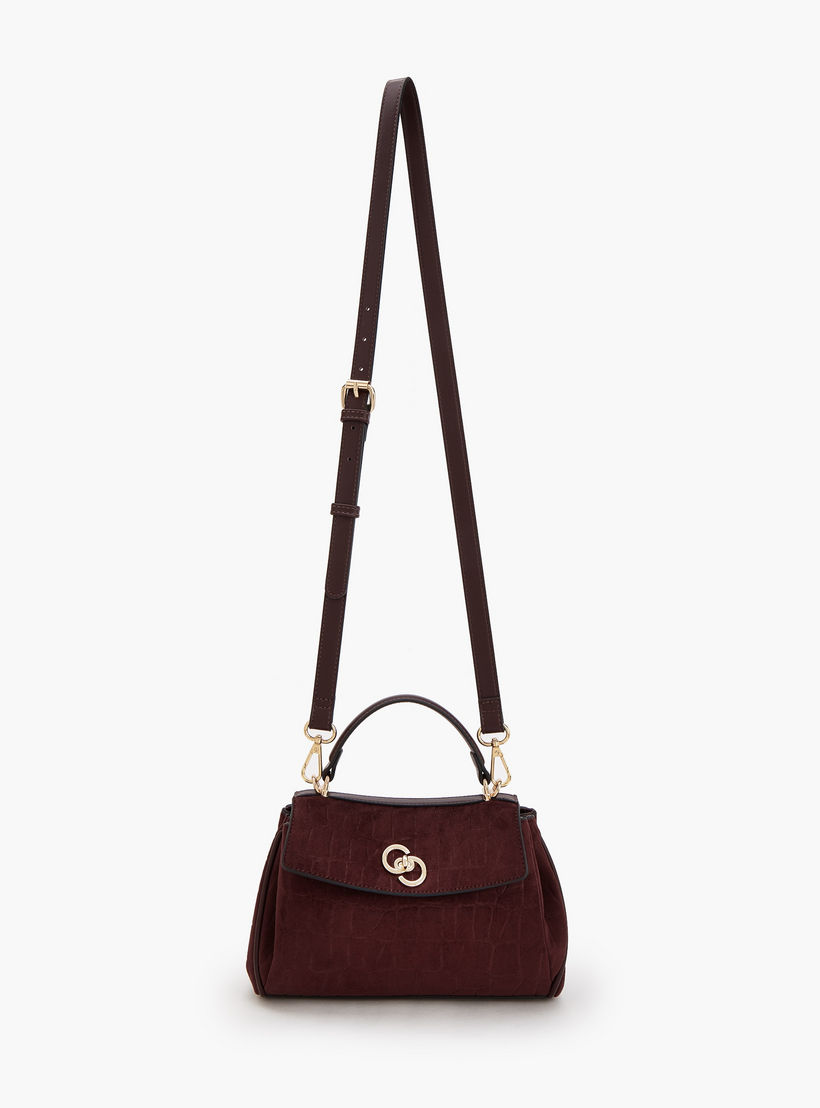 شنطة ساتشل من الشامواه بملمس بارز مع حزام قابل للإزالة من سيليست-women-bagsandwallets-handbags-image-2