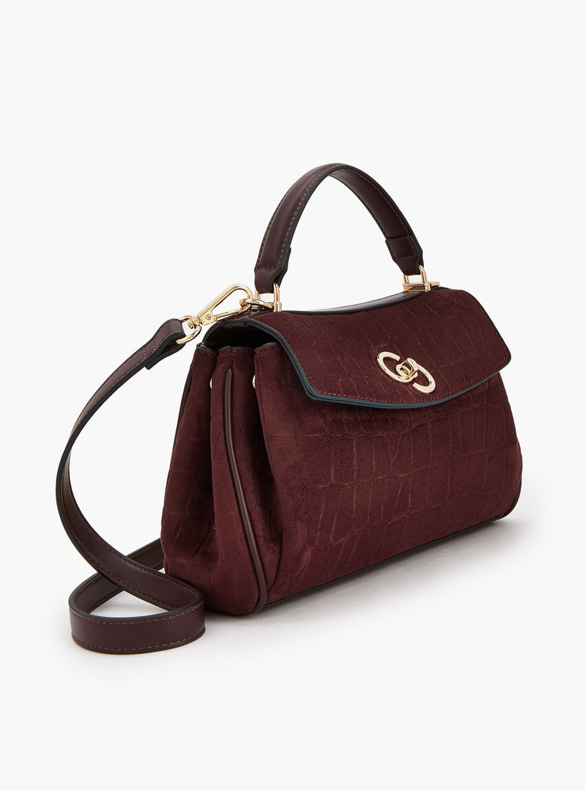 شنطة ساتشل من الشامواه بملمس بارز مع حزام قابل للإزالة من سيليست-women-bagsandwallets-handbags-image-3