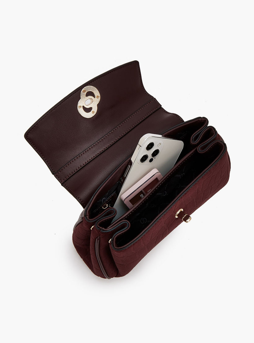 شنطة ساتشل من الشامواه بملمس بارز مع حزام قابل للإزالة من سيليست-women-bagsandwallets-handbags-image-7