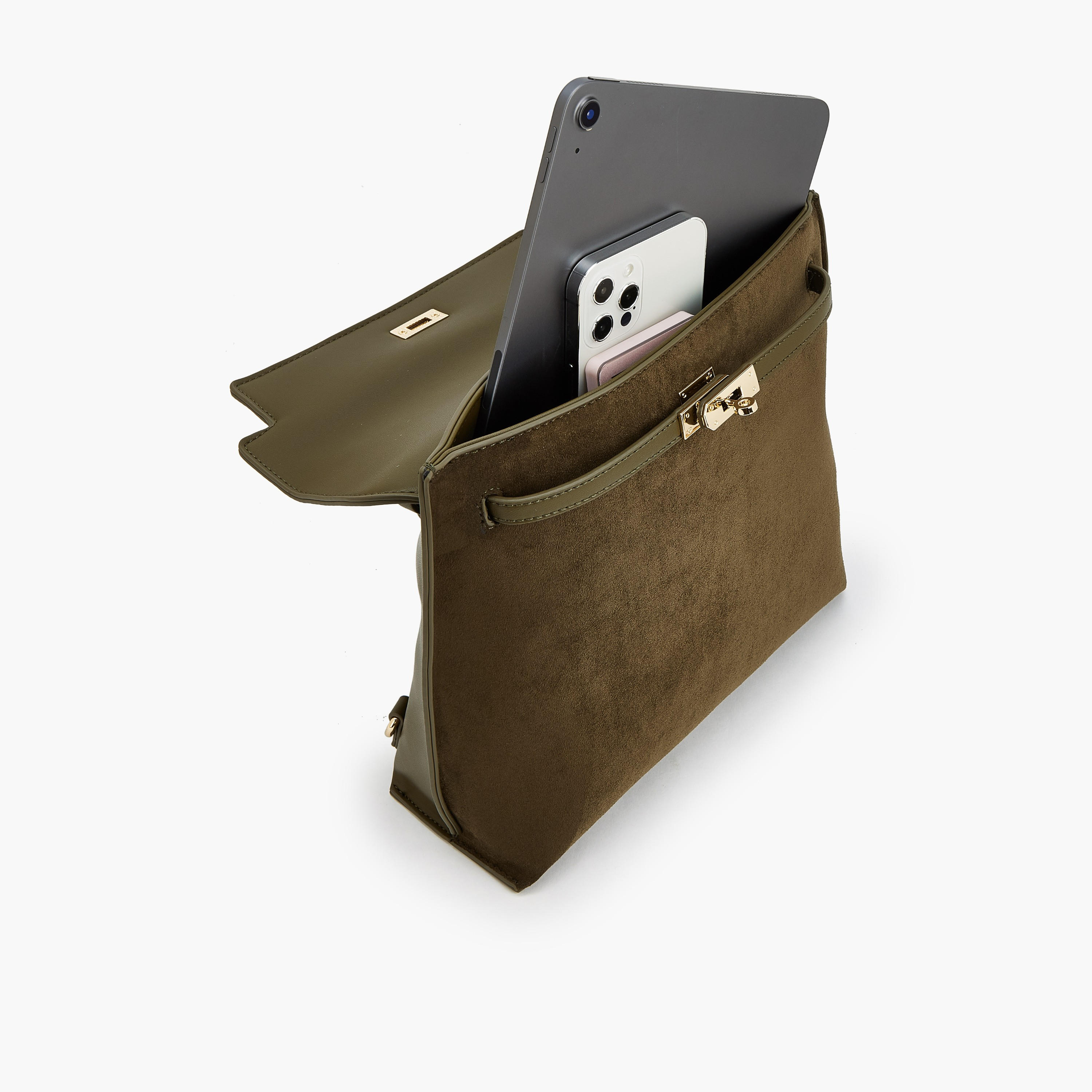 Celeste Textured Suede Backpack with Twist Lock Closure-women-bagsandwallets-backpacks-image-8