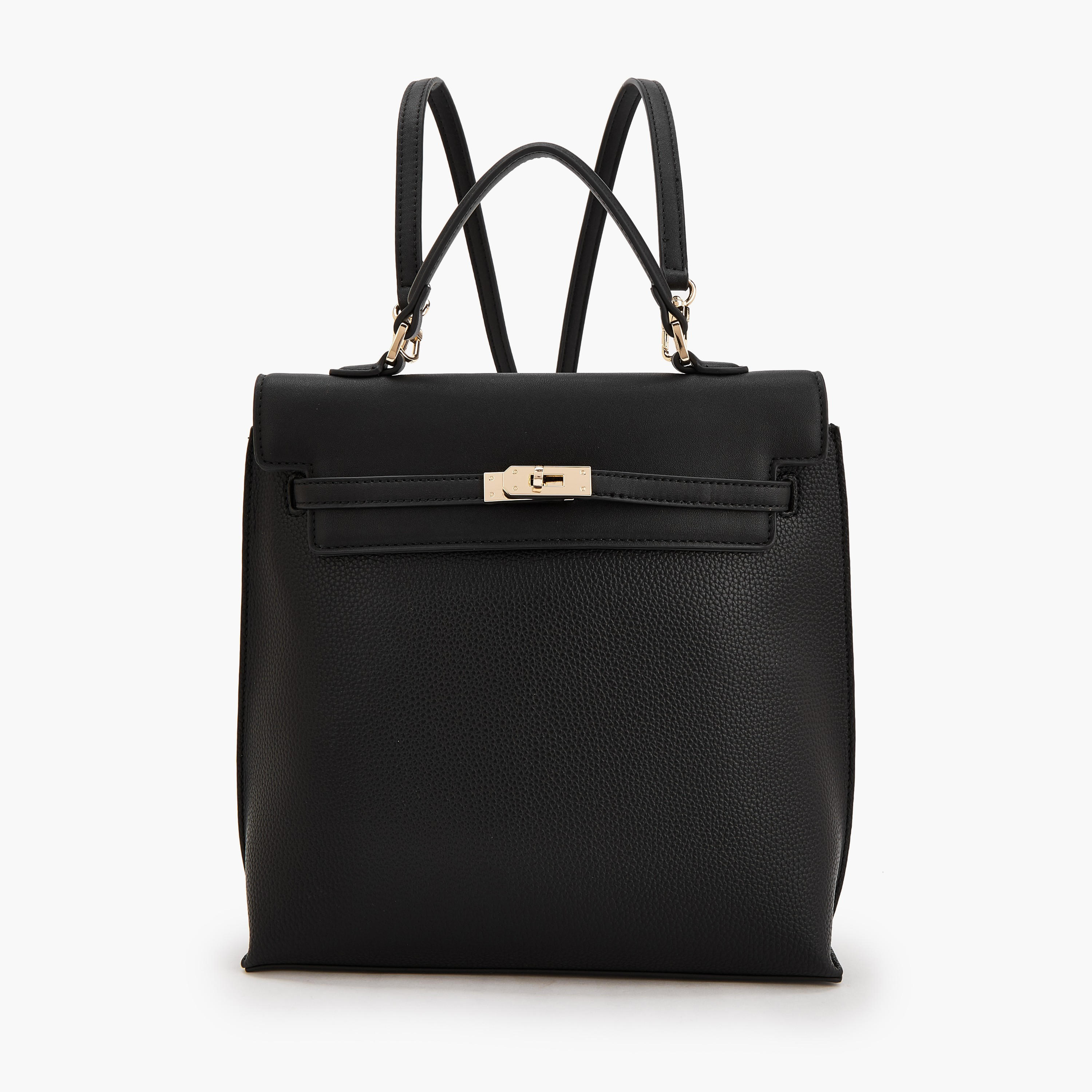 Celeste Solid Backpack with Twist Lock Closure-women-bagsandwallets-backpacks-image-1