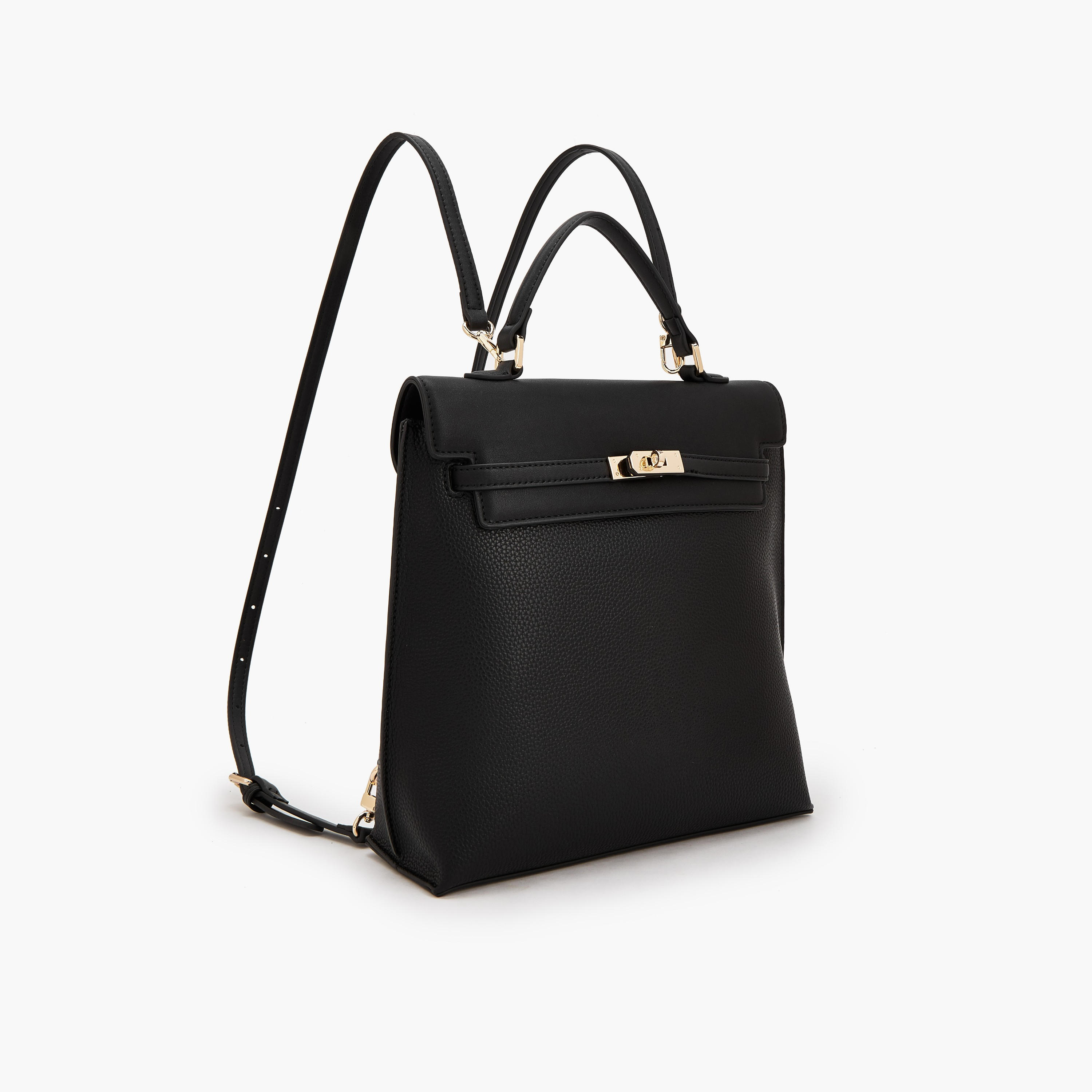 Celeste Solid Backpack with Twist Lock Closure-women-bagsandwallets-backpacks-image-2