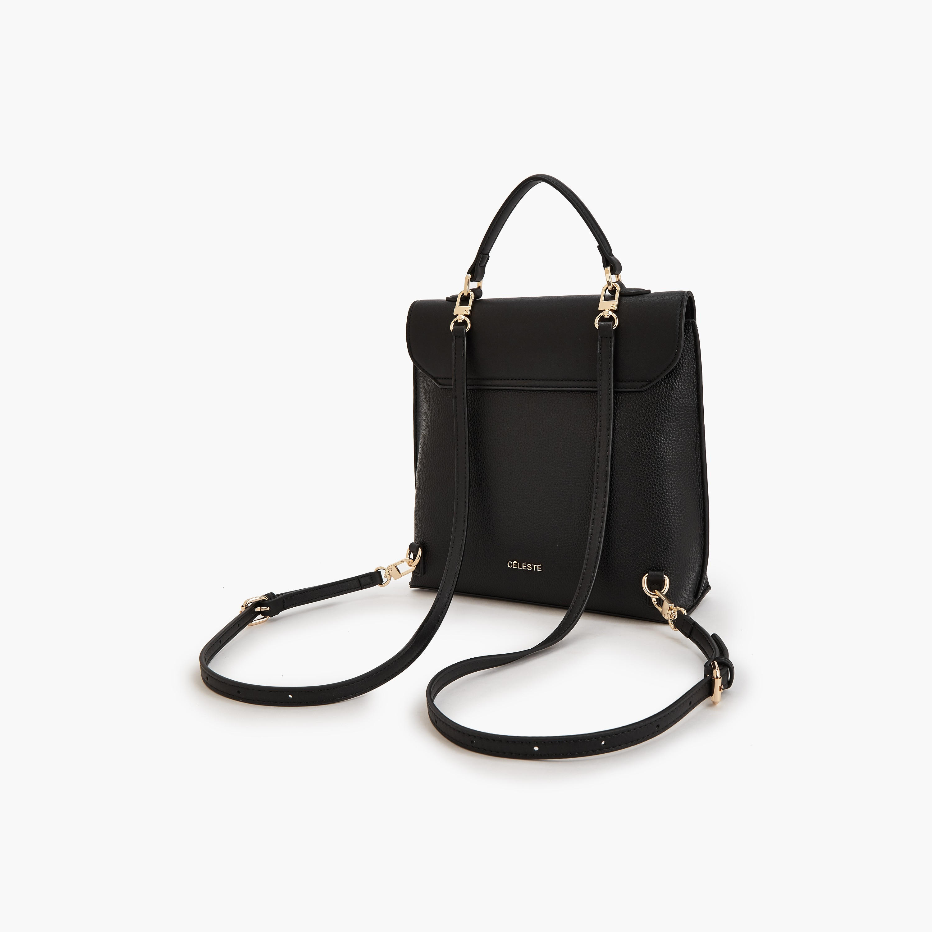 Celeste Solid Backpack with Twist Lock Closure-women-bagsandwallets-backpacks-image-4