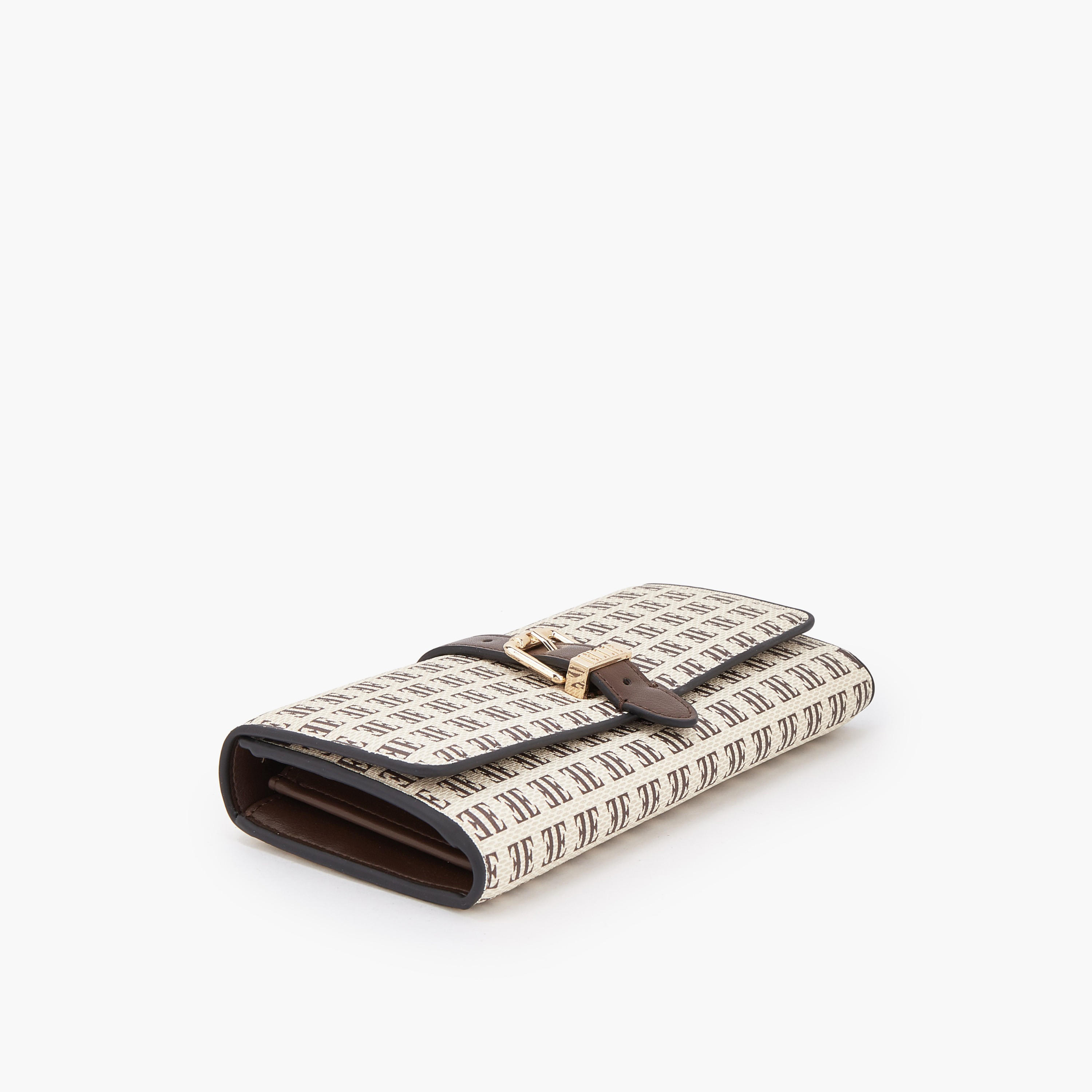 Elle Monogram Print Wallet with Snap Button Closure-women-bagsandwallets-wallets-image-5