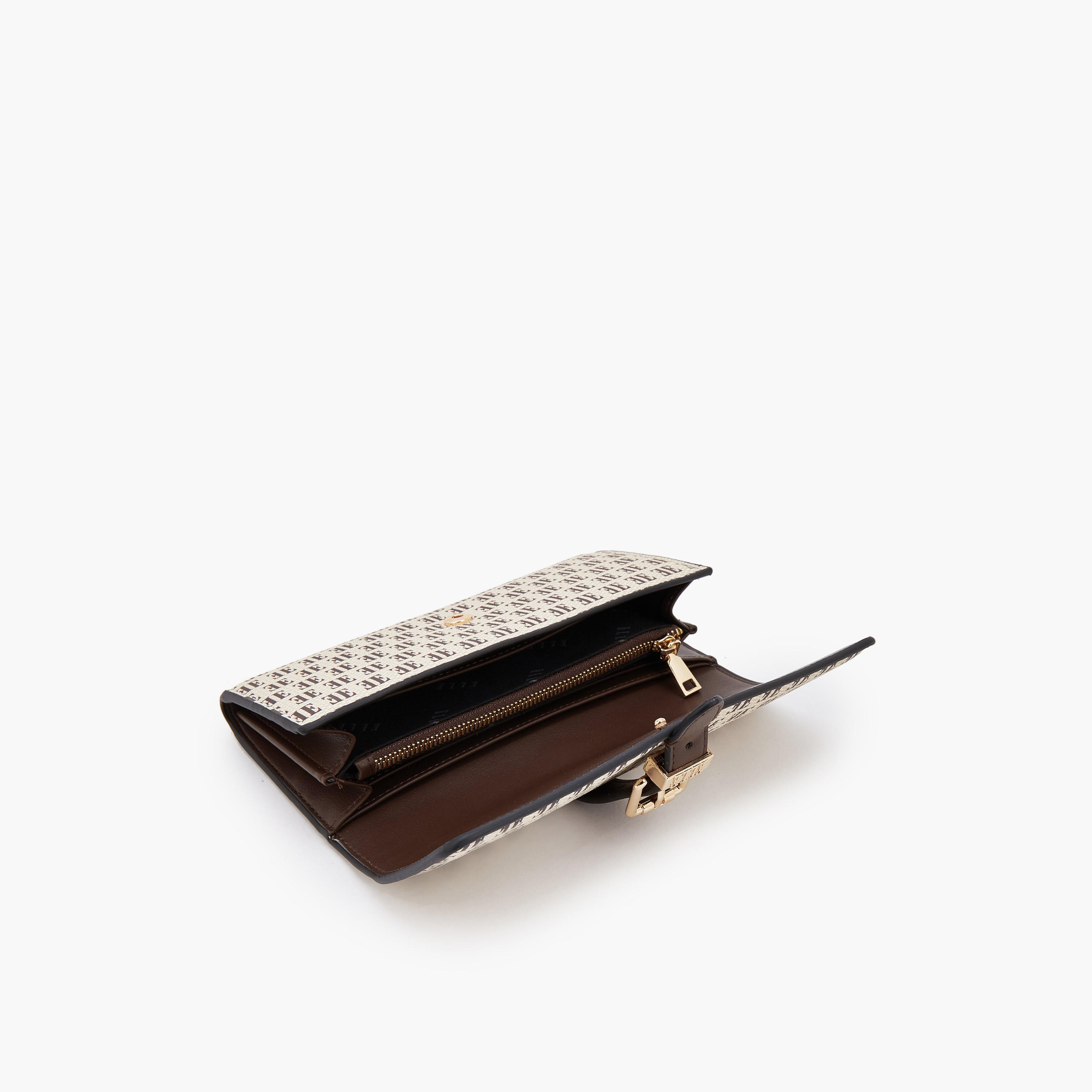 Elle Monogram Print Wallet with Snap Button Closure-women-bagsandwallets-wallets-image-6