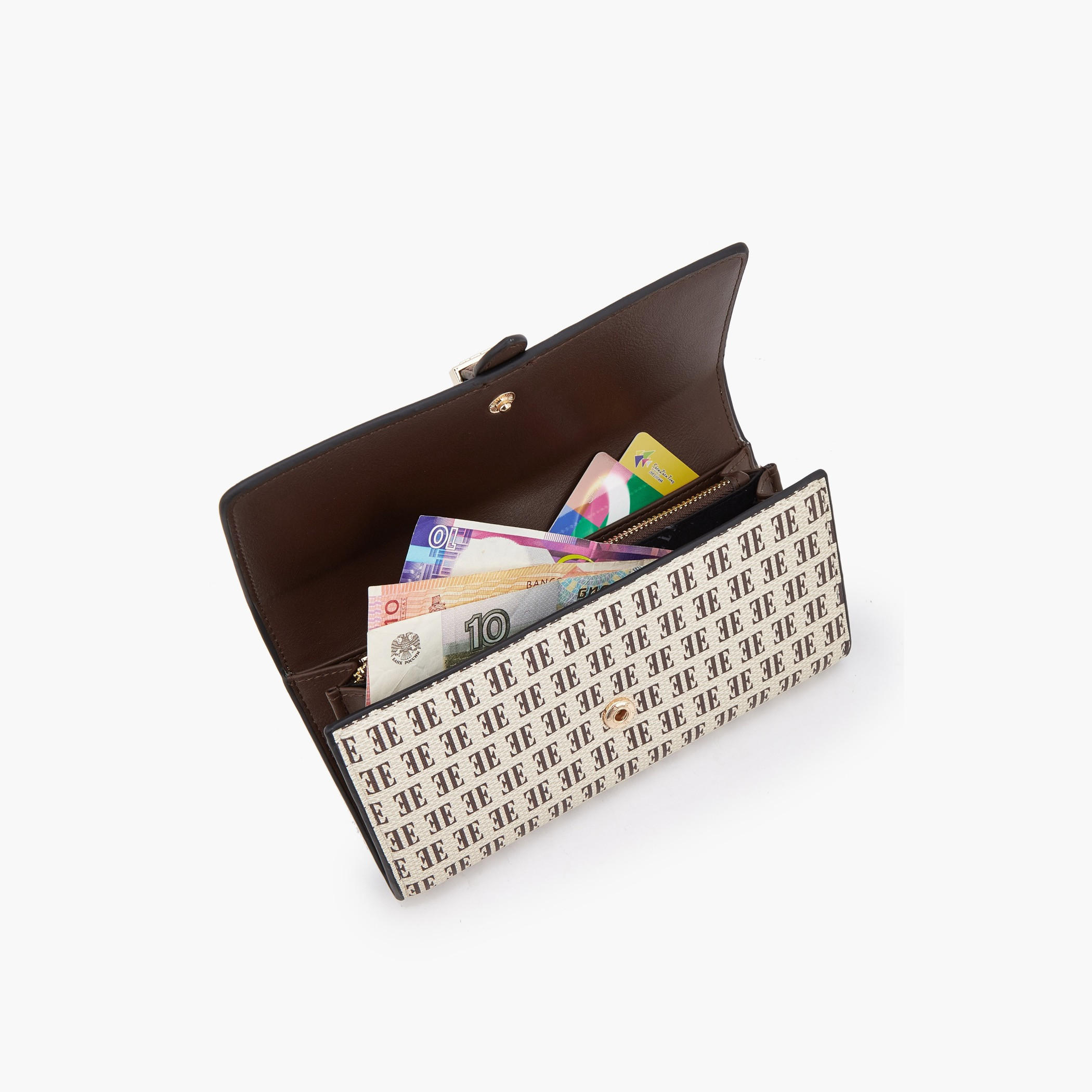 Elle Monogram Print Wallet with Snap Button Closure-women-bagsandwallets-wallets-image-7