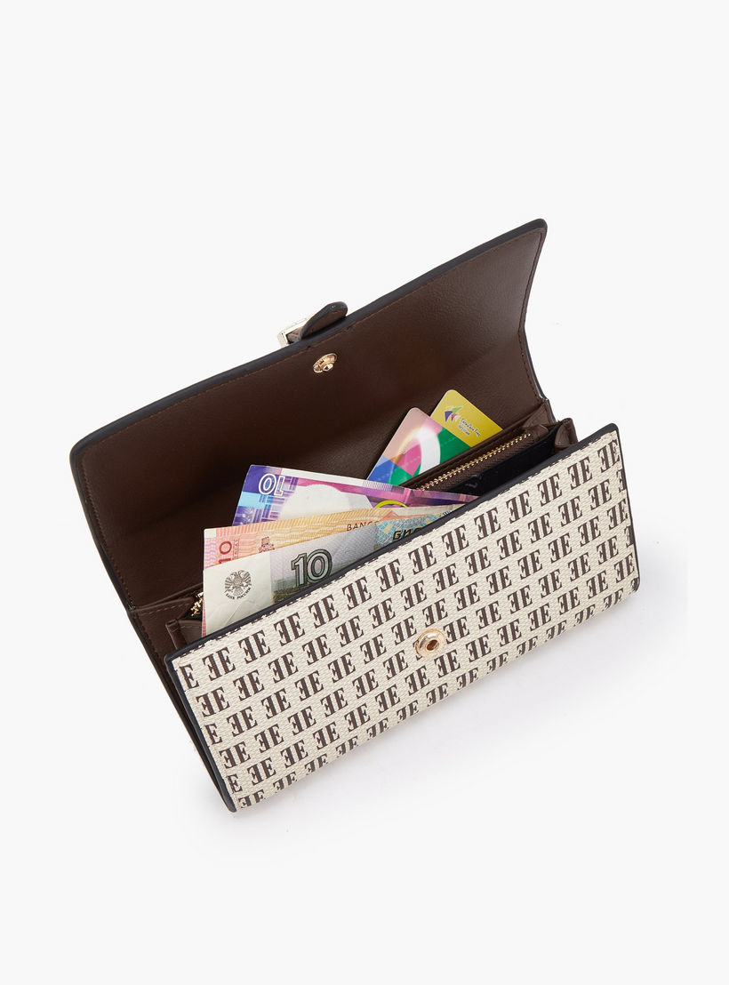 Elle Monogram Print Wallet with Snap Button Closure-women-bagsandwallets-wallets-image-7