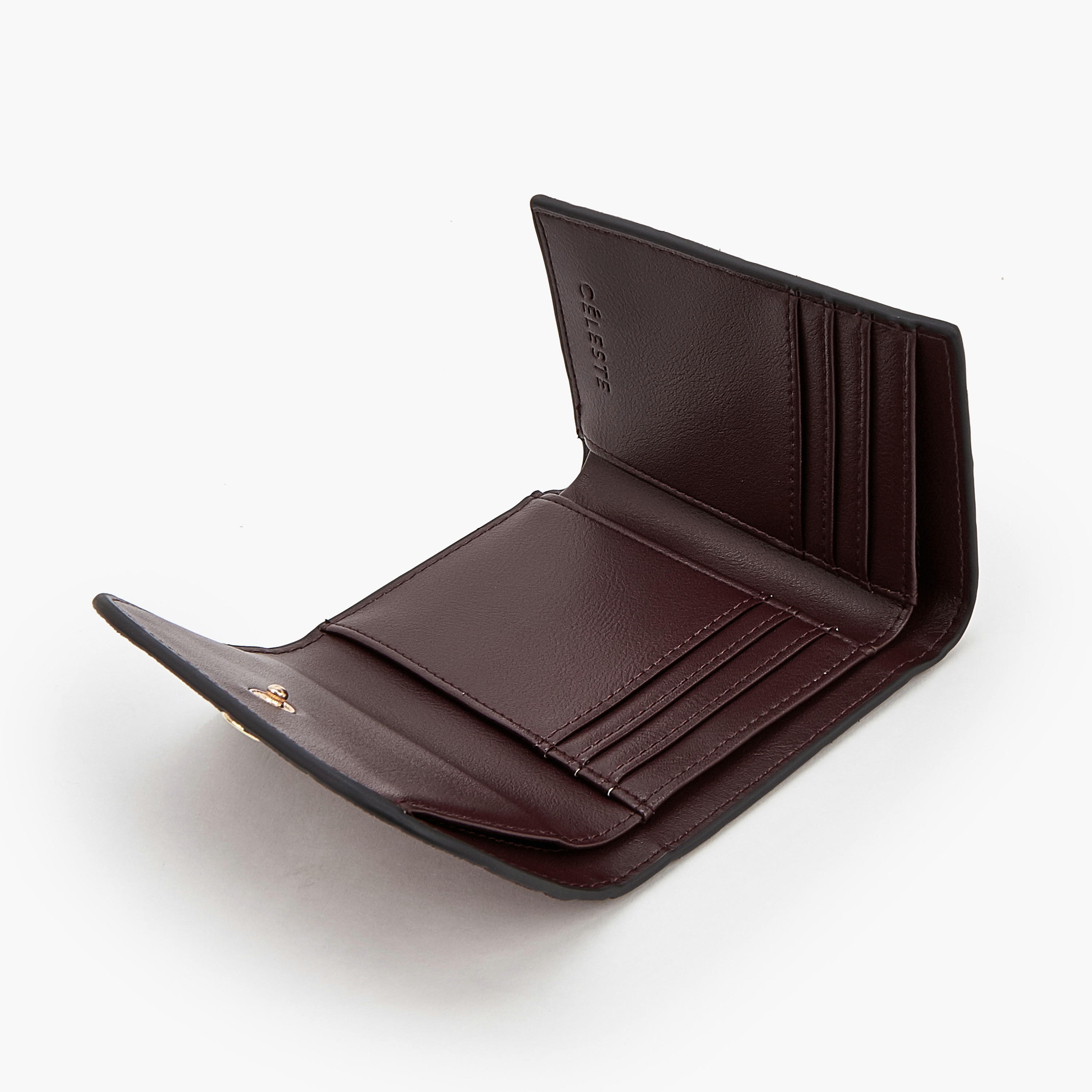 Celeste Textured Bi-Fold Wallet with Snap Closure-women-bagsandwallets-wallets-image-6