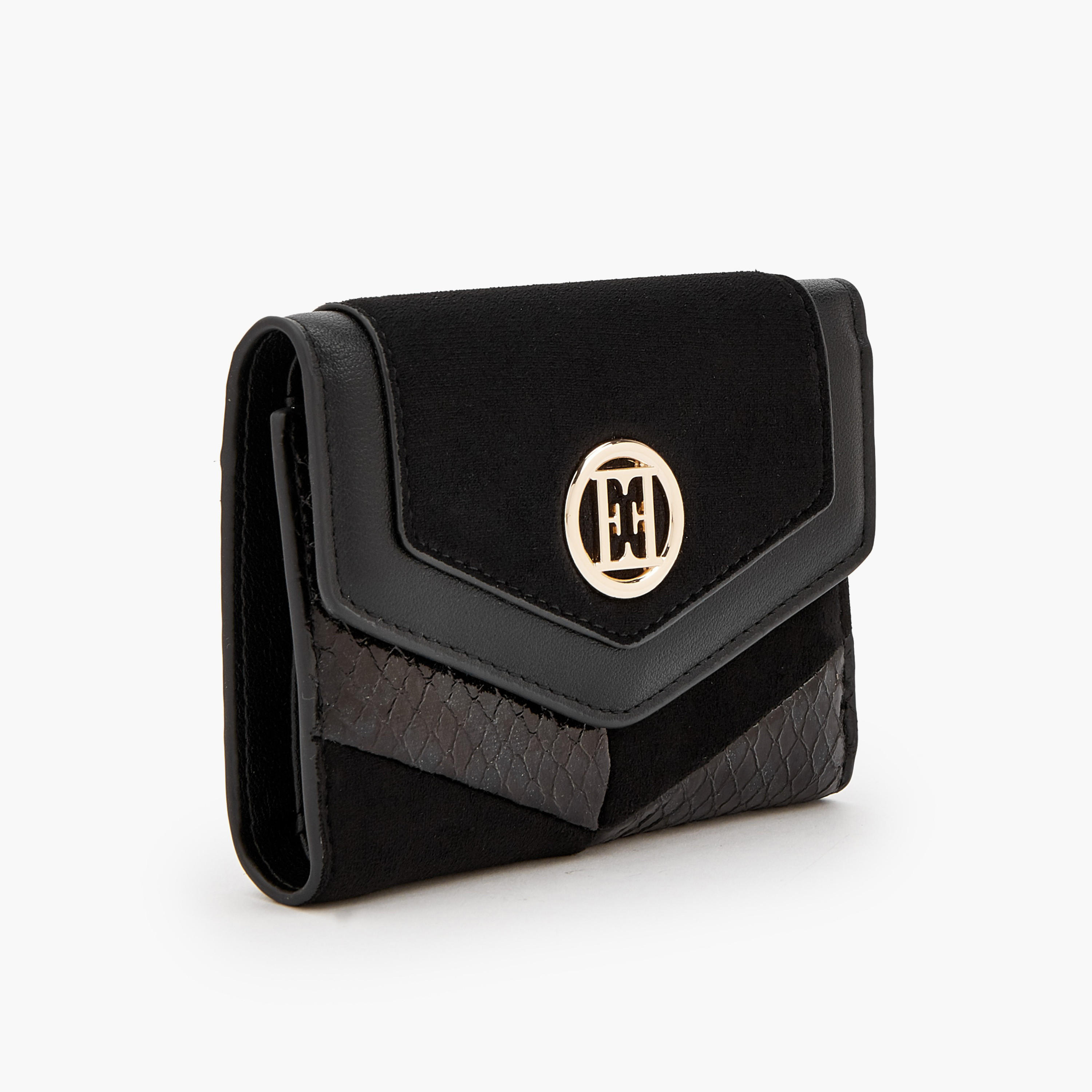 محفظة بارزة الملمس ثلاثية الطي بزر إغلاق من إيل-women-bagsandwallets-wallets-image-3