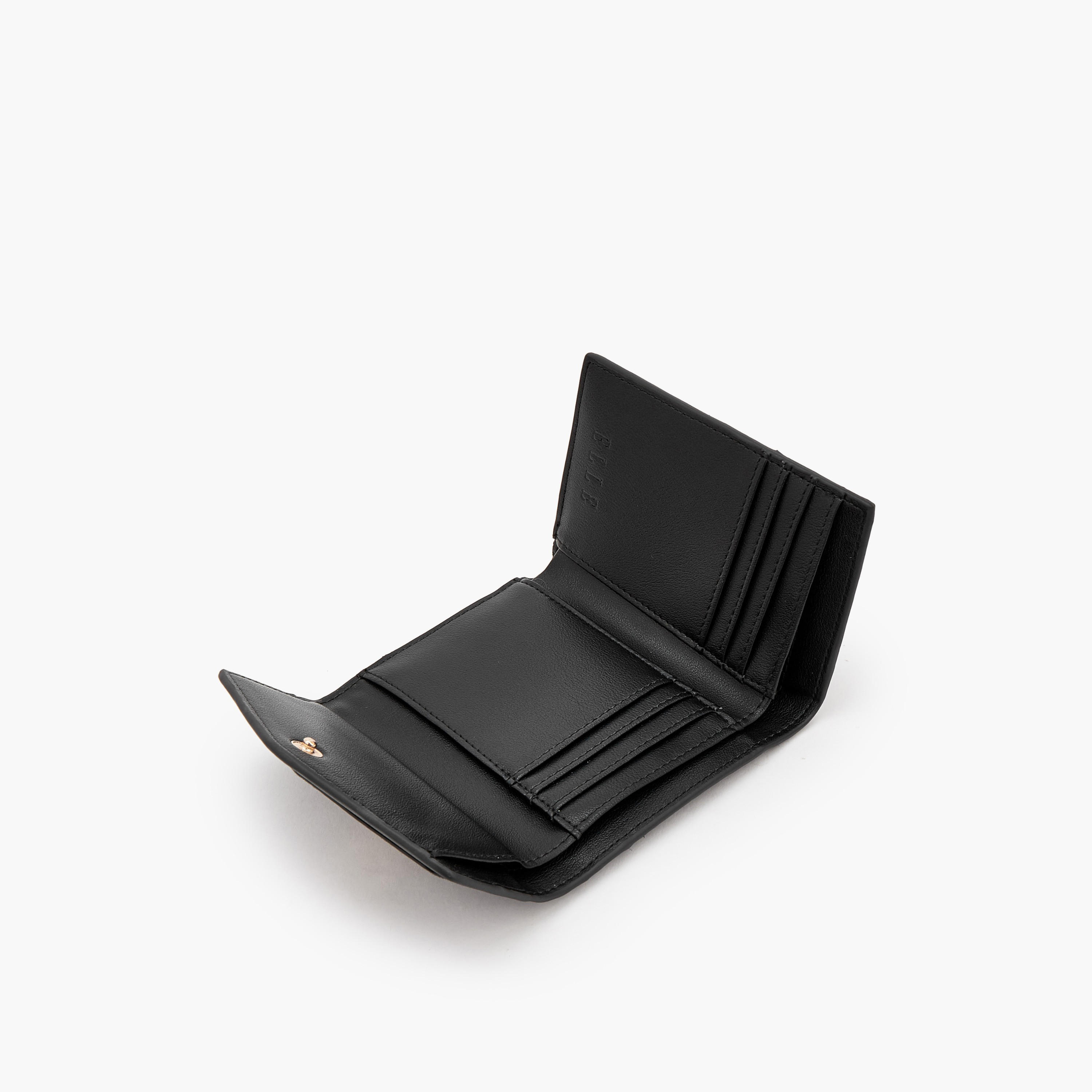 محفظة بارزة الملمس ثلاثية الطي بزر إغلاق من إيل-women-bagsandwallets-wallets-image-6