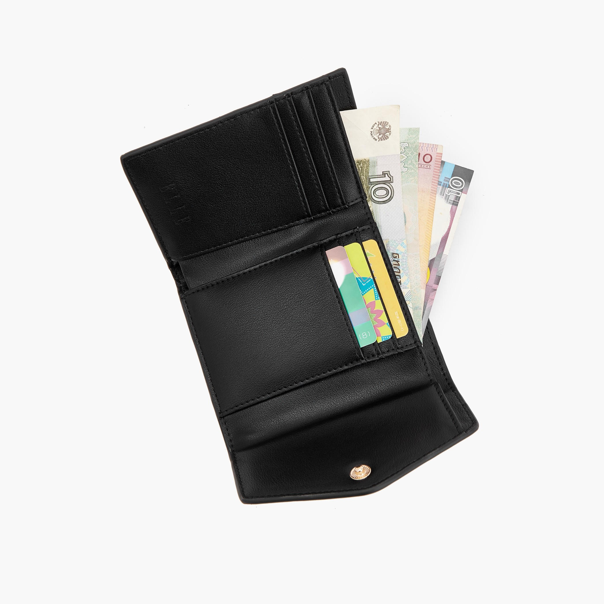 محفظة بارزة الملمس ثلاثية الطي بزر إغلاق من إيل-women-bagsandwallets-wallets-image-7