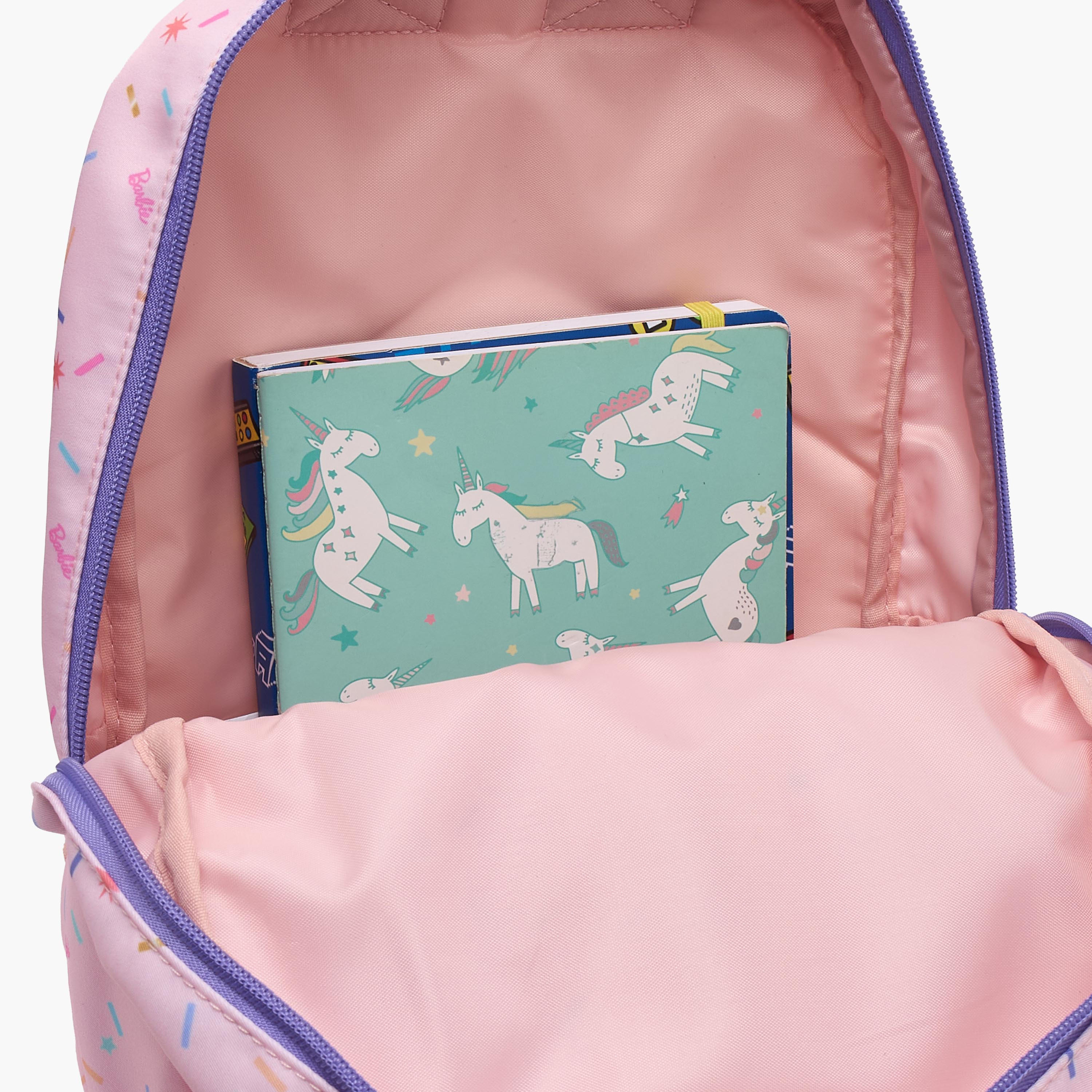 شنطة ظهر مدرسية بأحزمة كتف مبطنة وزخارف باربي للبنات بعمر 13 سنة - 17 بوصة-school-bagsandbackpacks-backpacks-image-5