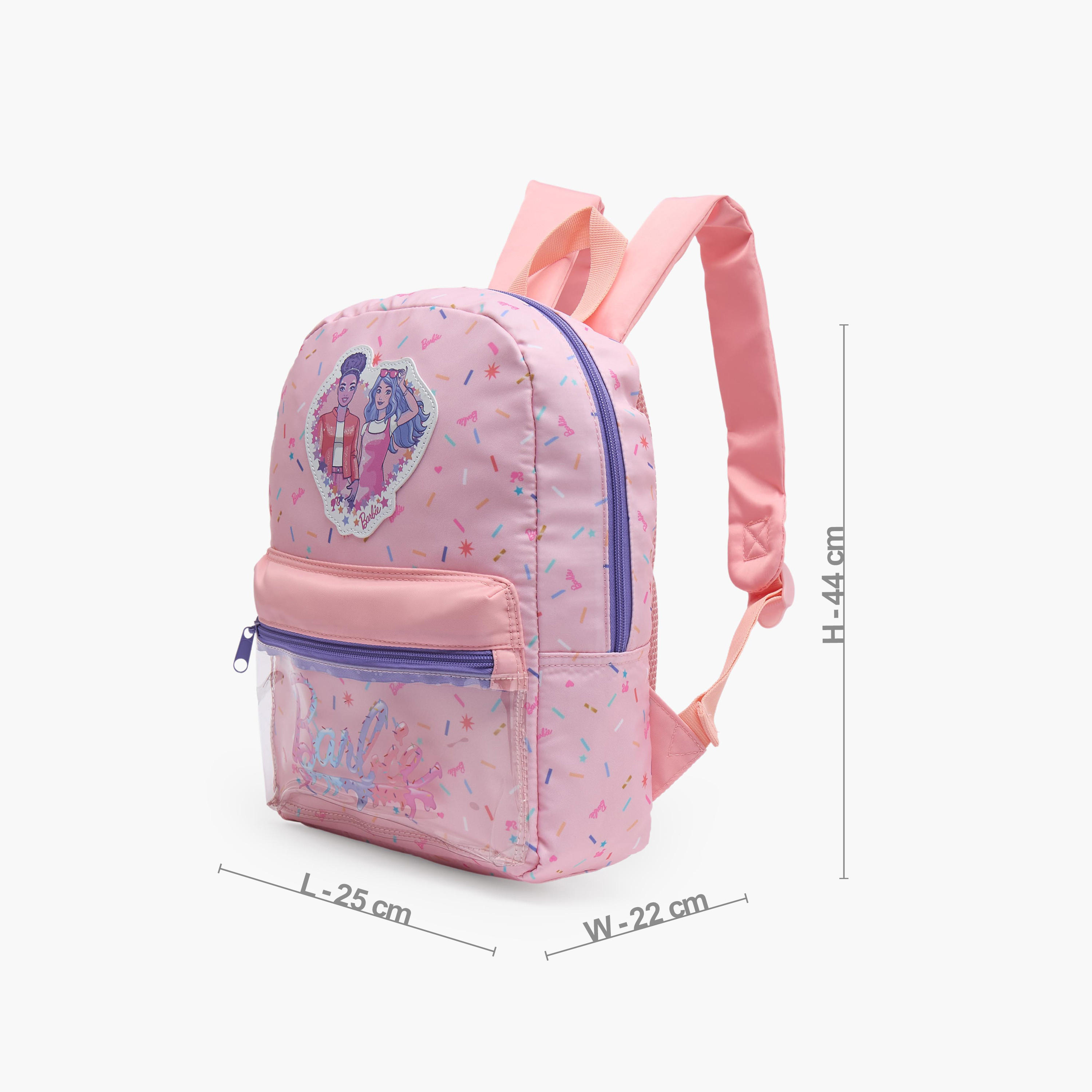 شنطة ظهر مدرسية بأحزمة كتف مبطنة وزخارف باربي للبنات بعمر 13 سنة - 17 بوصة-school-bagsandbackpacks-backpacks-image-6