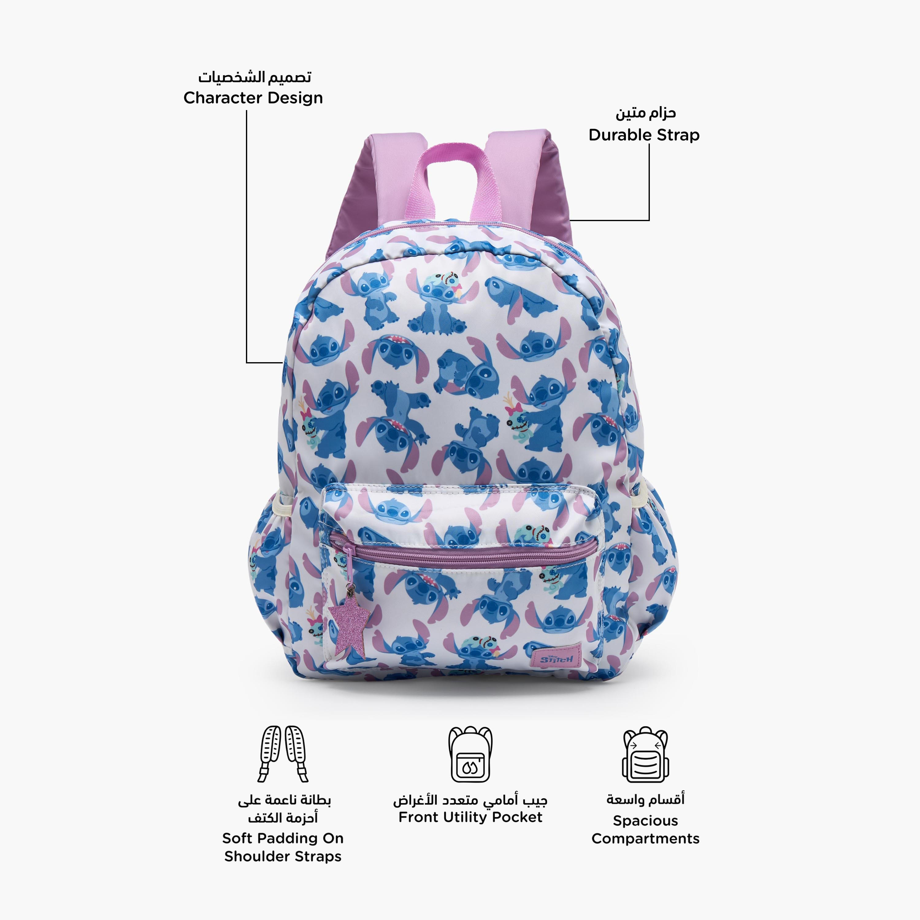 Disney Stitch Print School Backpack for Girls 13 Years+ with Adjustable Shoulder Straps - 18 inches-boys-accessories-bagsandbackpacks-image-2