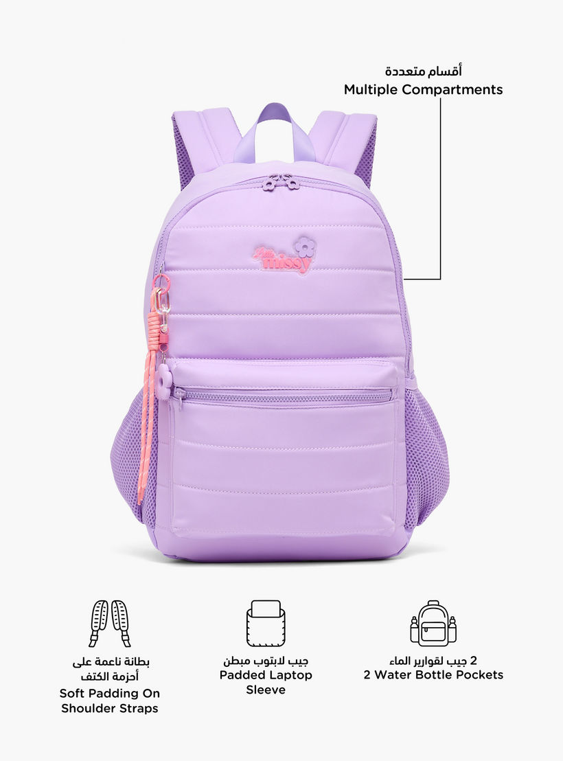 Little Missy Quilted Backpack for Kids 13+ Years with Padded Laptop Compartment-school-bagsandbackpacks-backpacks-image-2