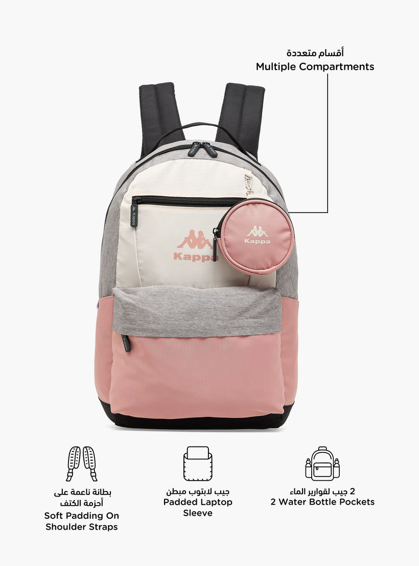 Kappa Colourblock Backpack for Kids 13 Years+ with Detachable Pouch-boys-accessories-bagsandbackpacks-image-2